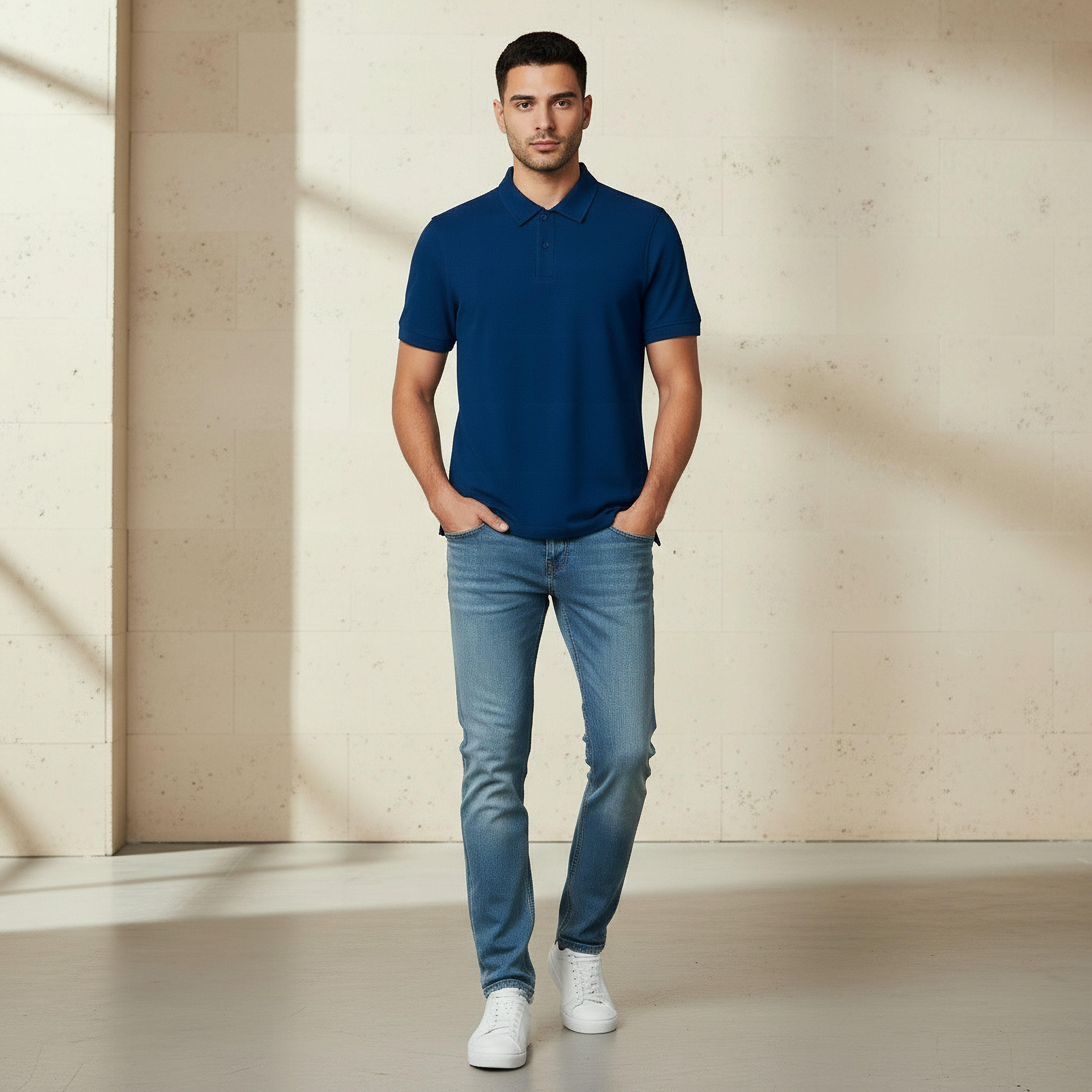 Men Short Sleeves Textured Polo T-shirt-men-clothing-tshirtsandpolos-polos-image-2