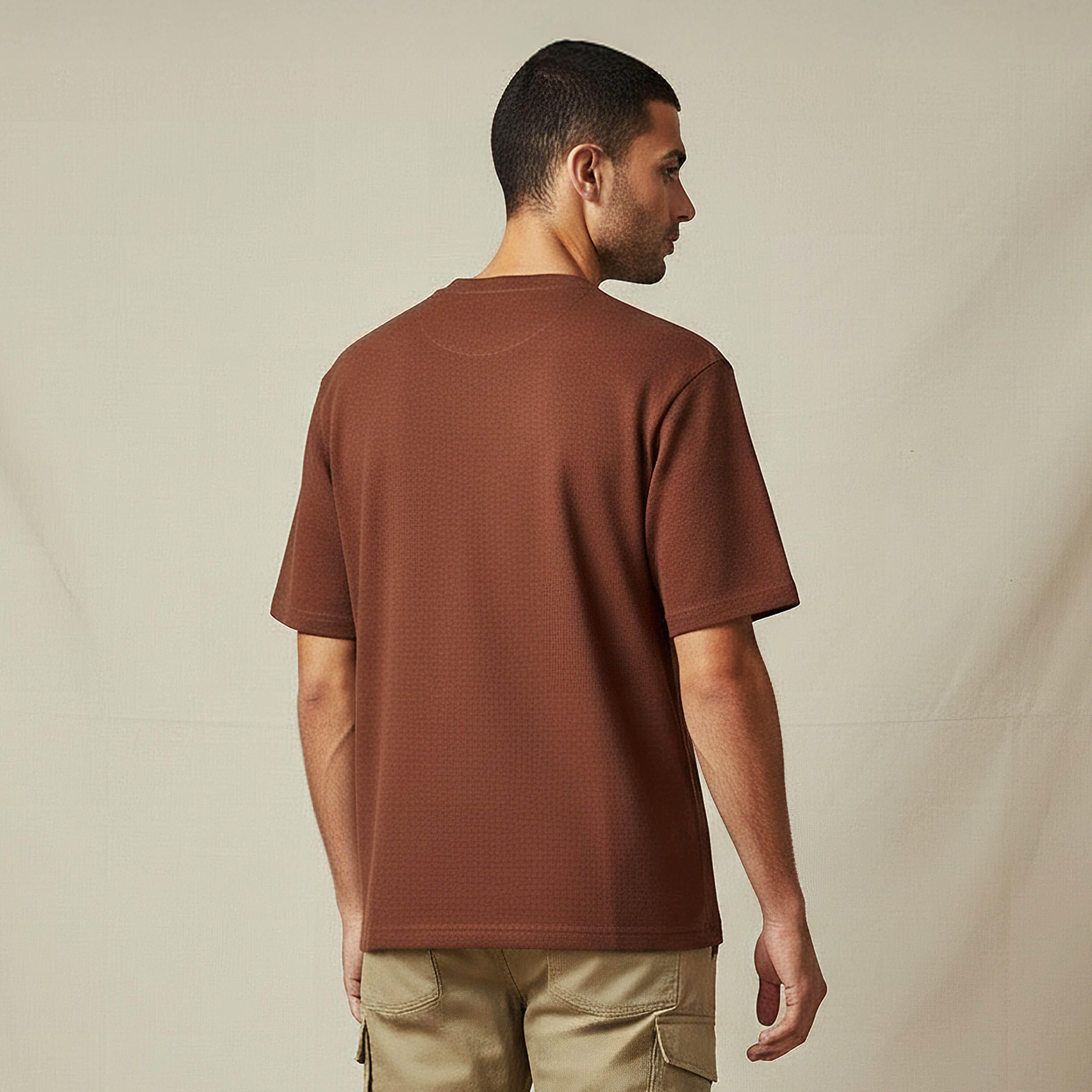 Men Relaxed Fit Crew Neck Short Sleeves Textured T-shirt-men-clothing-tshirtsandpolos-tshirts-image-3
