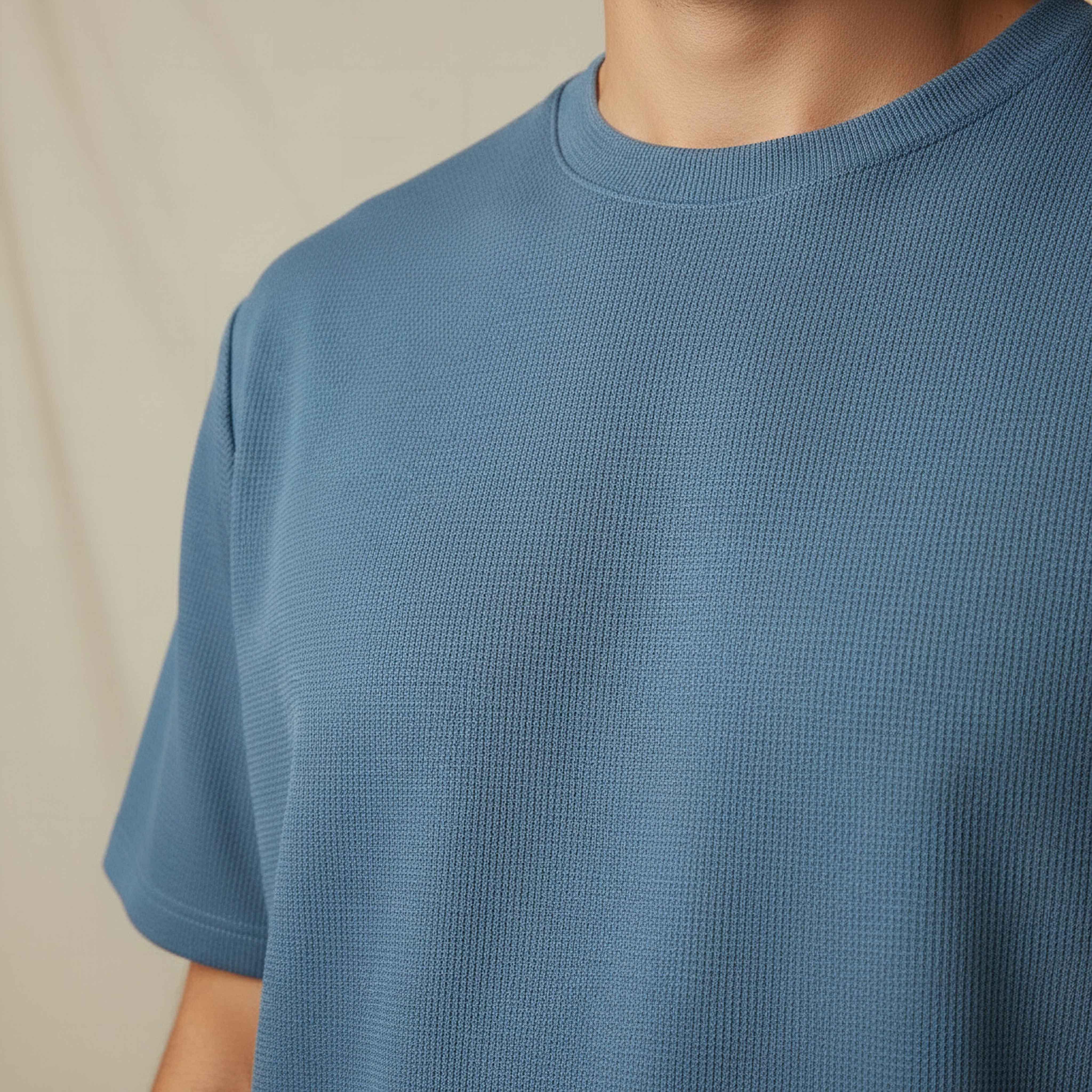 Men Relaxed Fit Crew Neck Short Sleeves Textured T-shirt-men-clothing-tshirtsandpolos-tshirts-image-4