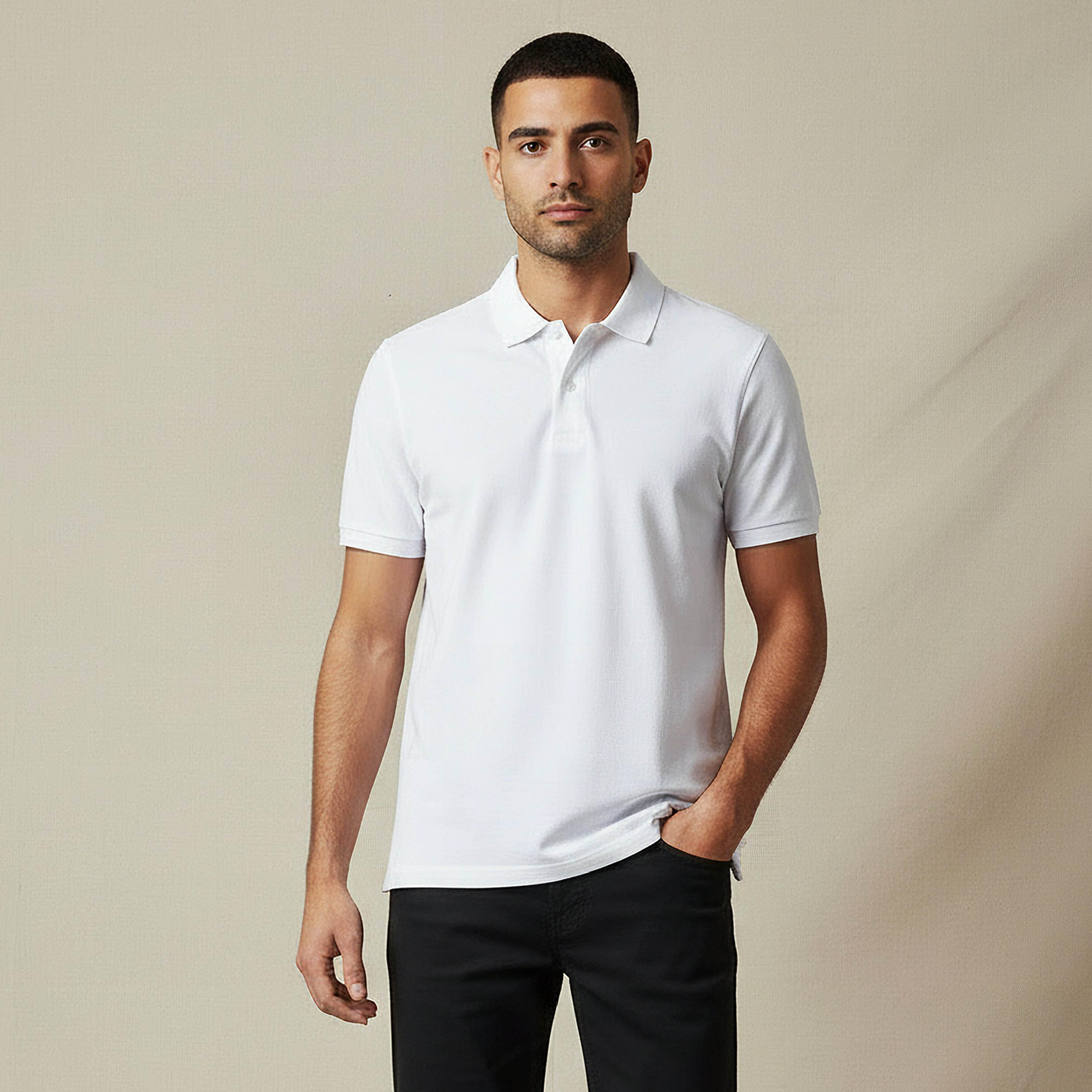 Men Short Sleeves Pique Polo T-shirt-men-clothing-tshirtsandpolos-polos-image-1