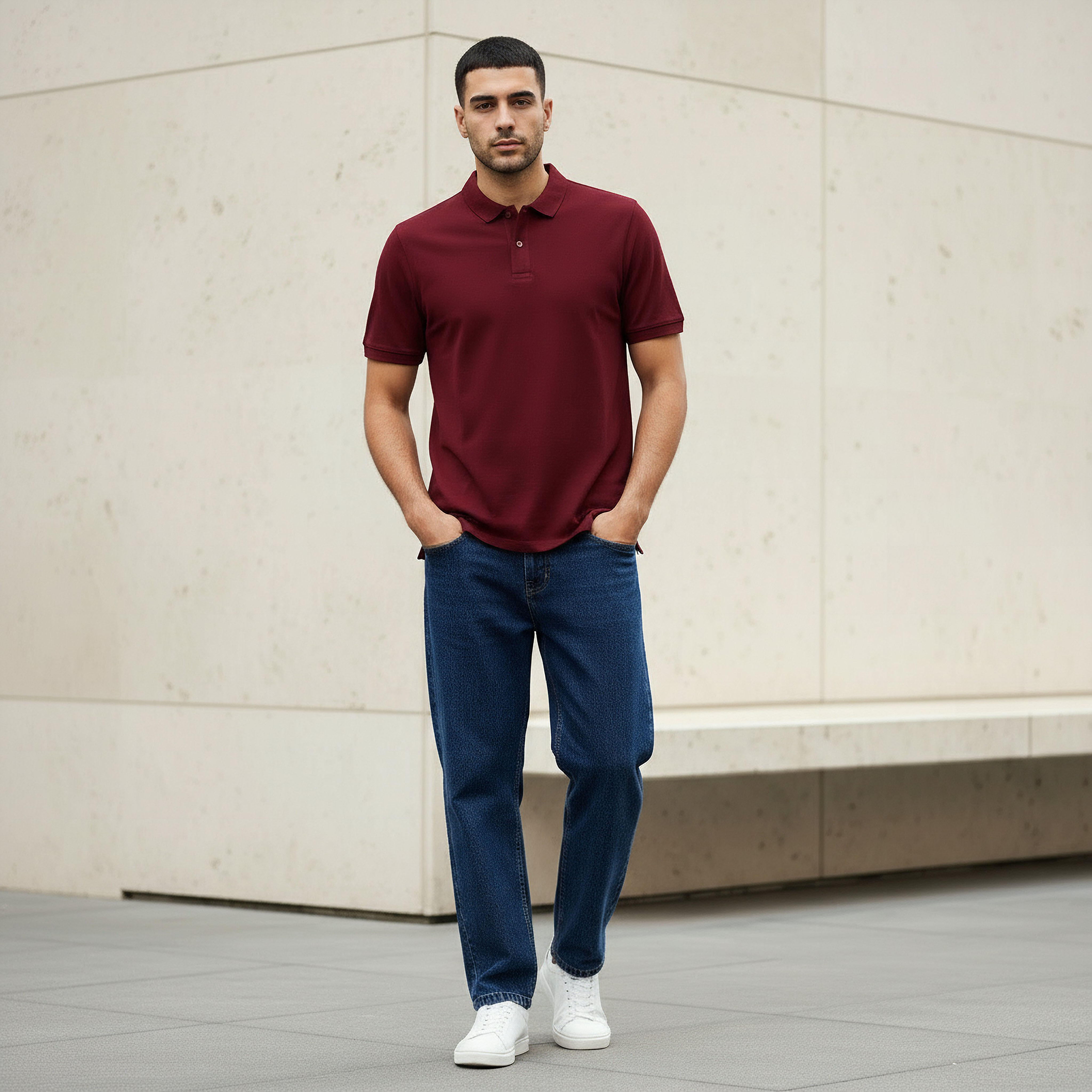 Men Short Sleeves Pique Polo T-shirt-men-clothing-tshirtsandpolos-polos-image-2