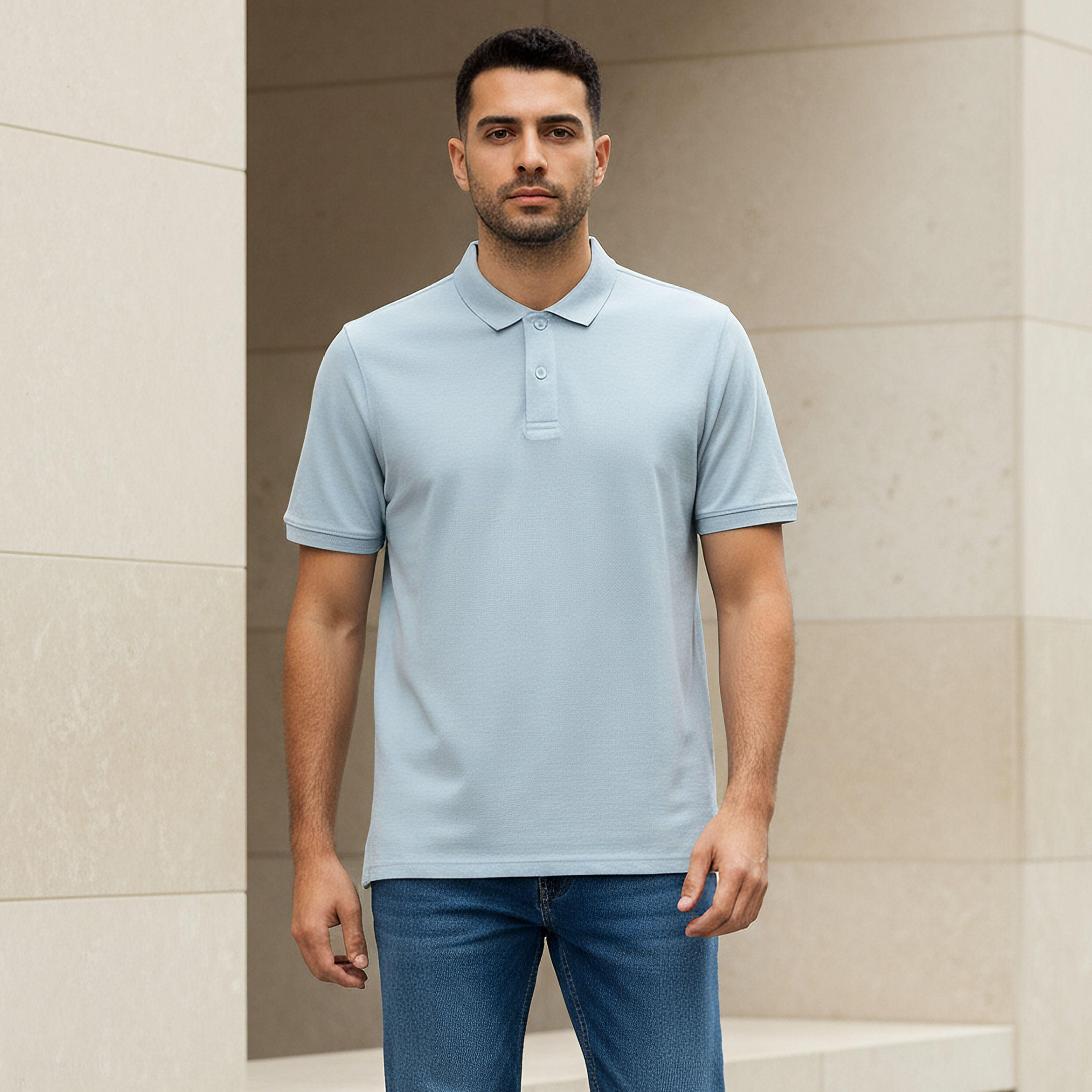 Men Short Sleeves Pique Polo T-shirt-men-clothing-tshirtsandpolos-polos-image-1