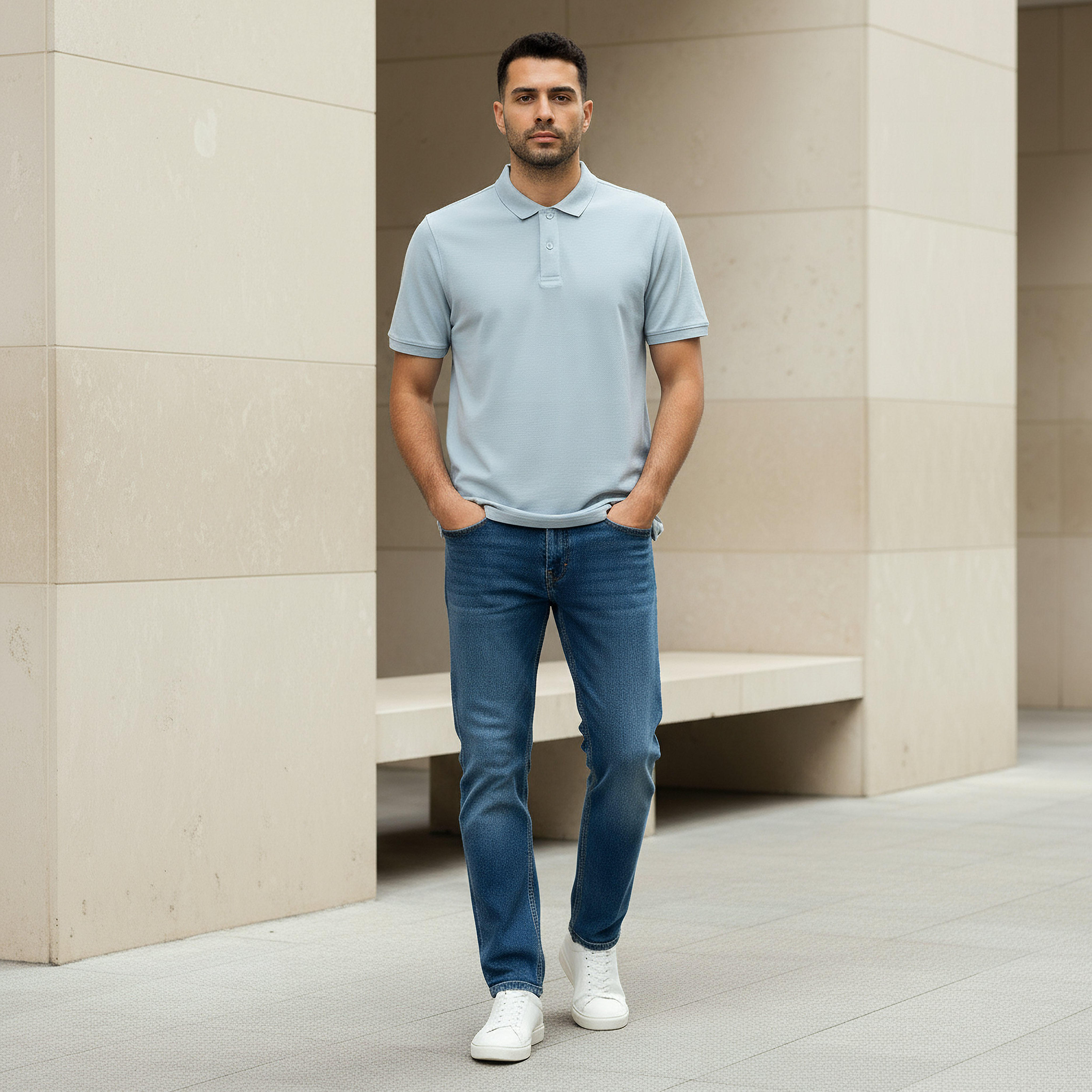 Men Short Sleeves Pique Polo T-shirt-men-clothing-tshirtsandpolos-polos-image-2