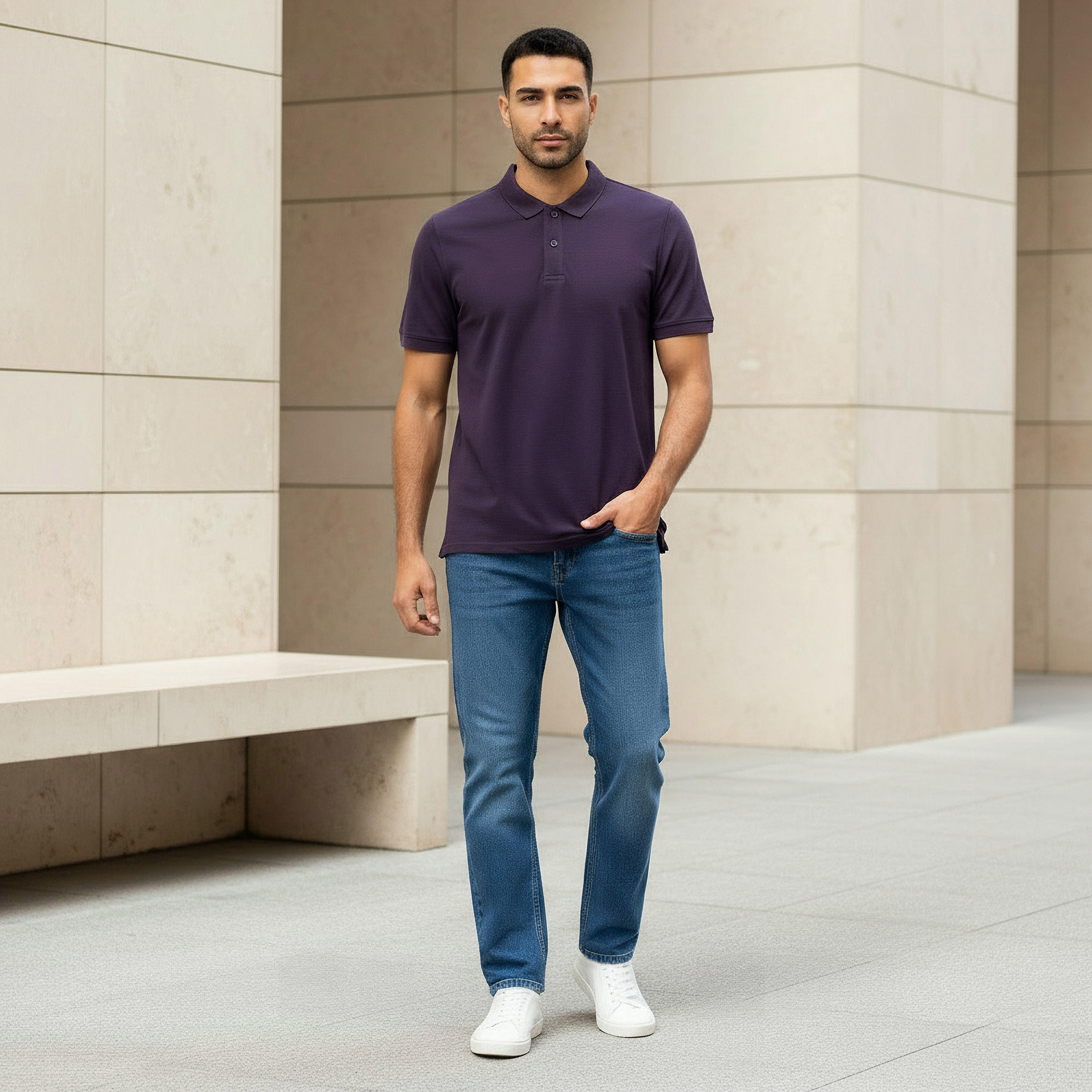 تيشيرت بولو بيكيه بأكمام قصيرة للرجال-men-clothing-tshirtsandpolos-polos-image-2