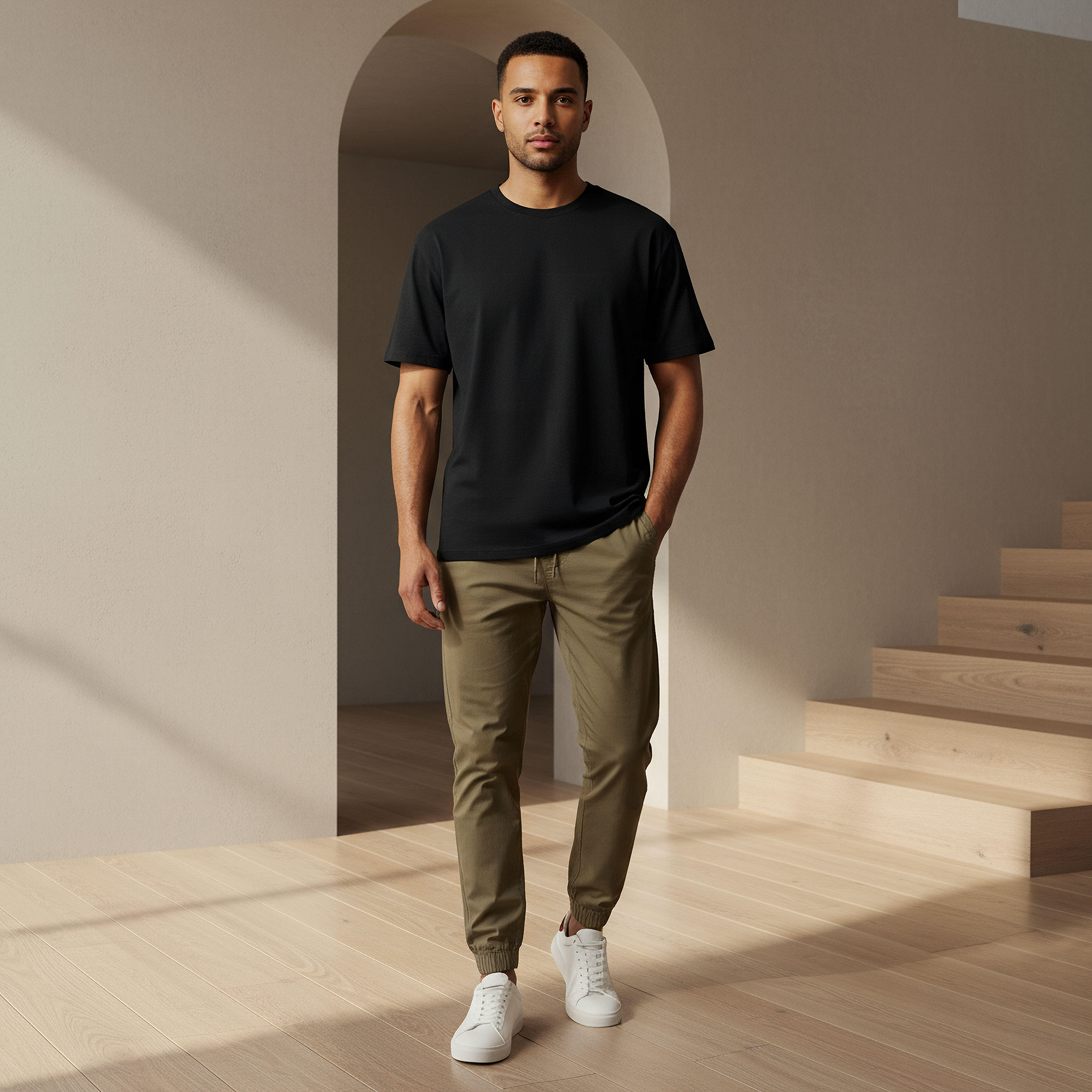 Men Relaxed Fit Crew Neck Short Sleeve Drop Shoulder T-shirt-men-clothing-tshirtsandpolos-tshirts-image-2