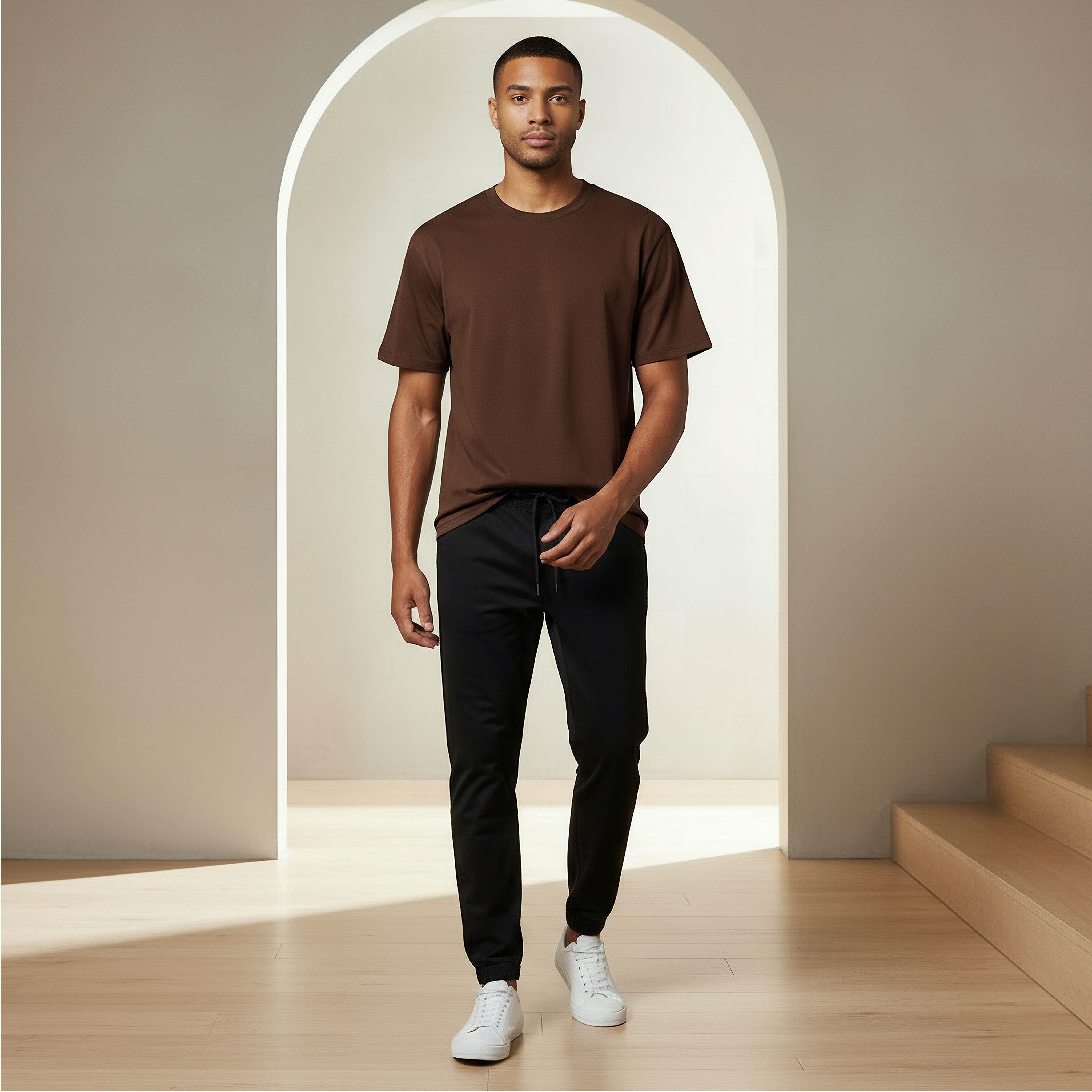 Men Relaxed Fit Crew Neck Short Sleeve Drop Shoulder T-shirt-men-clothing-tshirtsandpolos-tshirts-image-2