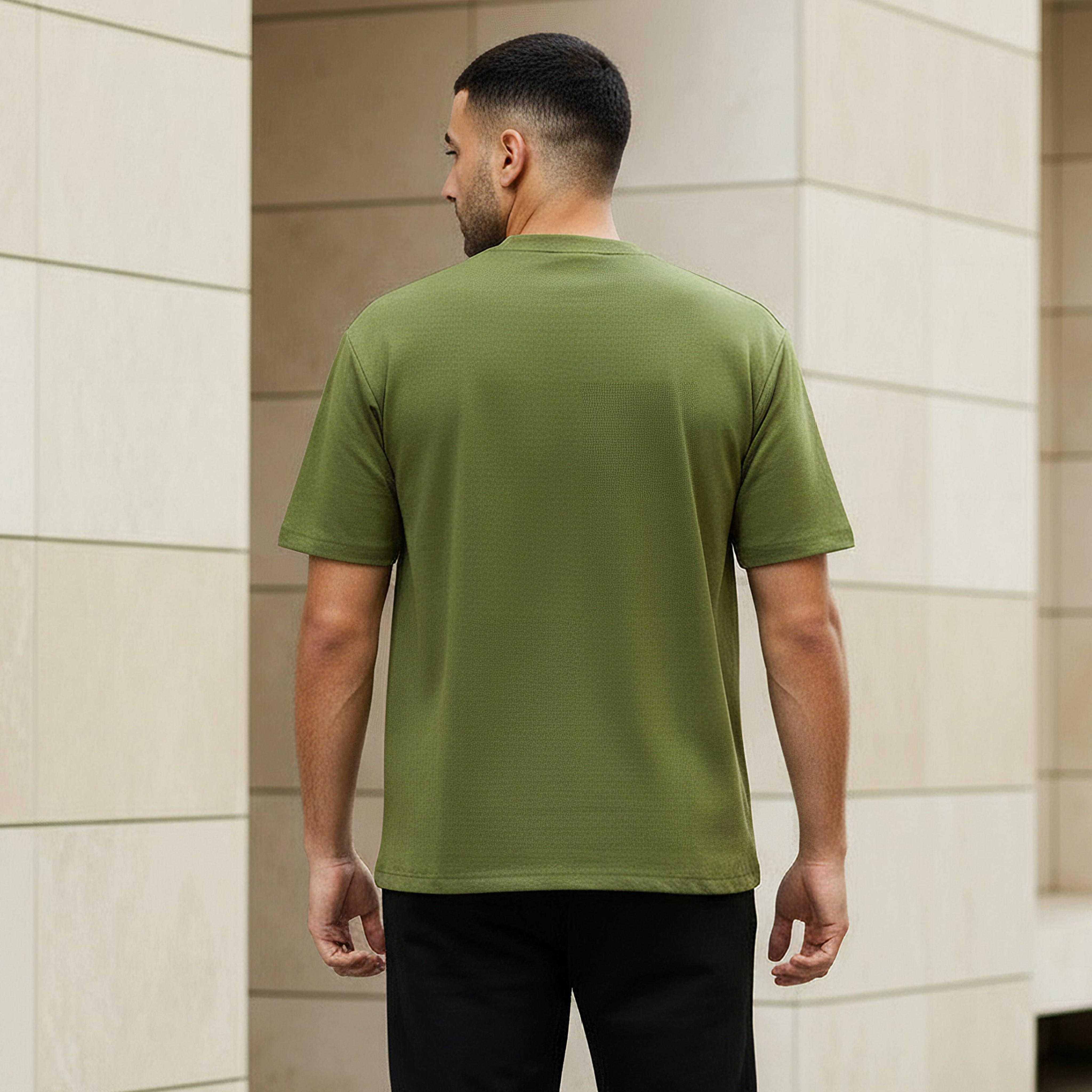Men Relaxed Fit Crew Neck Drop Shoulder Sleeve T-shirt-men-clothing-tshirtsandpolos-tshirts-image-3
