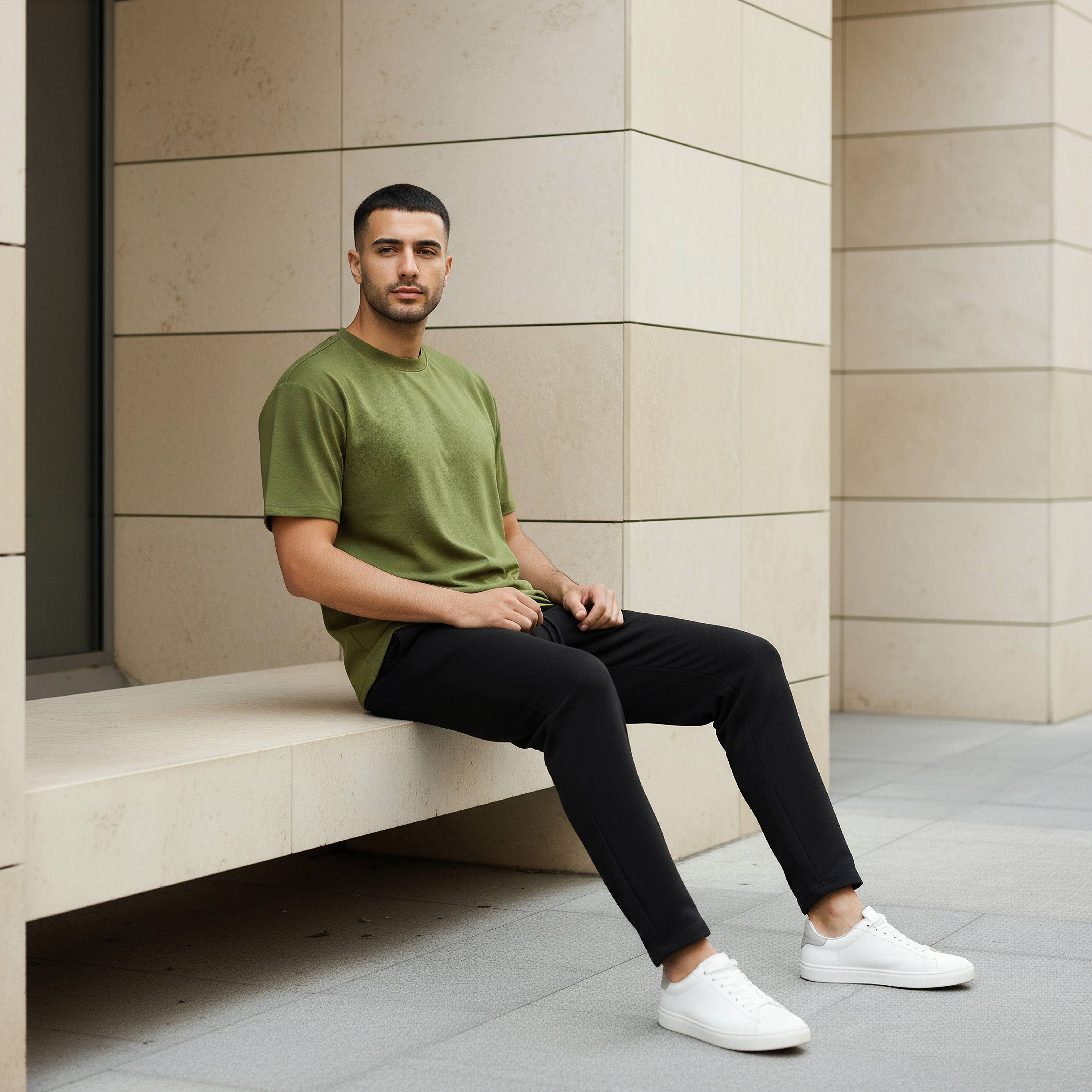 Men Relaxed Fit Crew Neck Drop Shoulder Sleeve T-shirt-men-clothing-tshirtsandpolos-tshirts-image-5