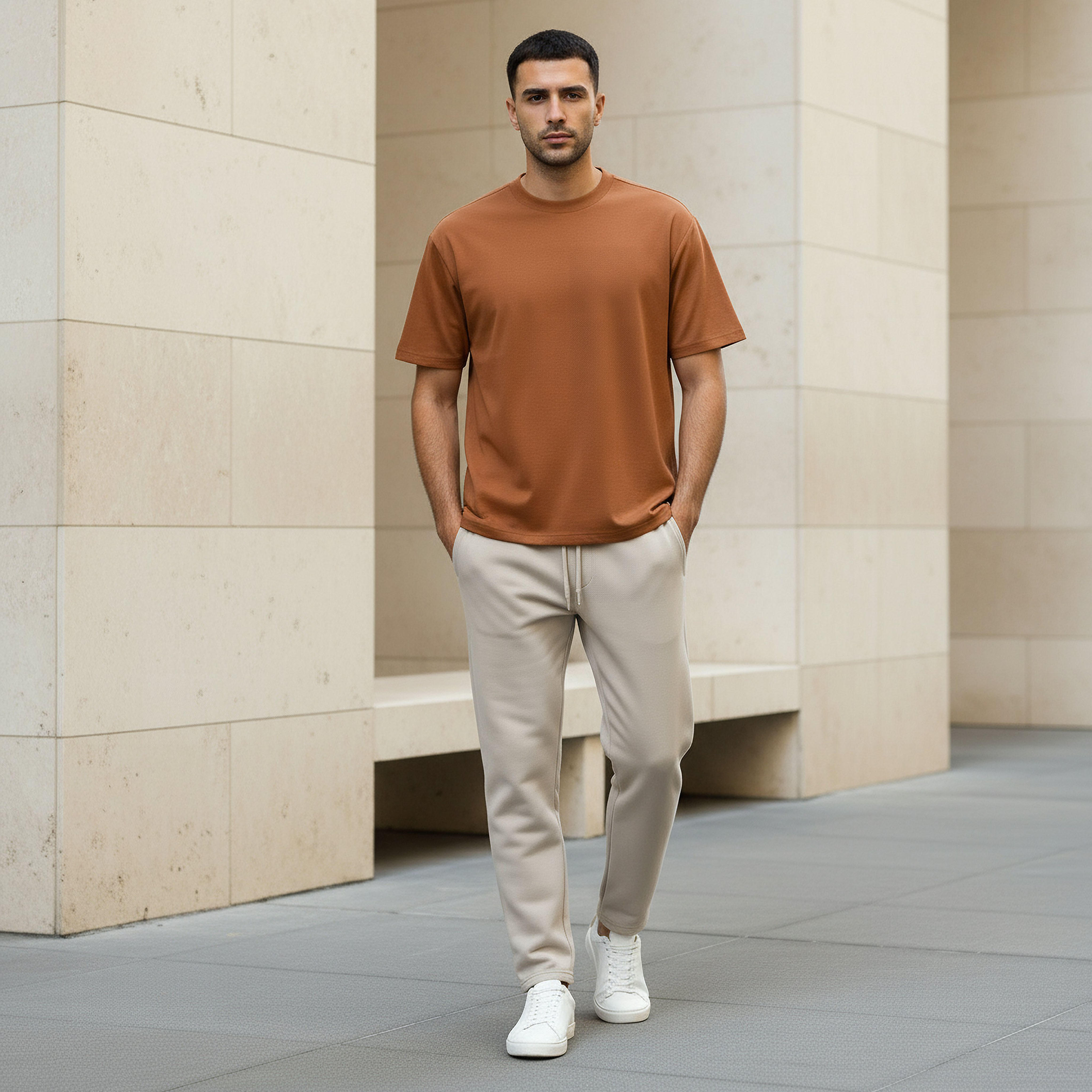 Men Relaxed Fit Crew Neck Drop Shoulder Sleeve T-shirt-men-clothing-tshirtsandpolos-tshirts-image-2