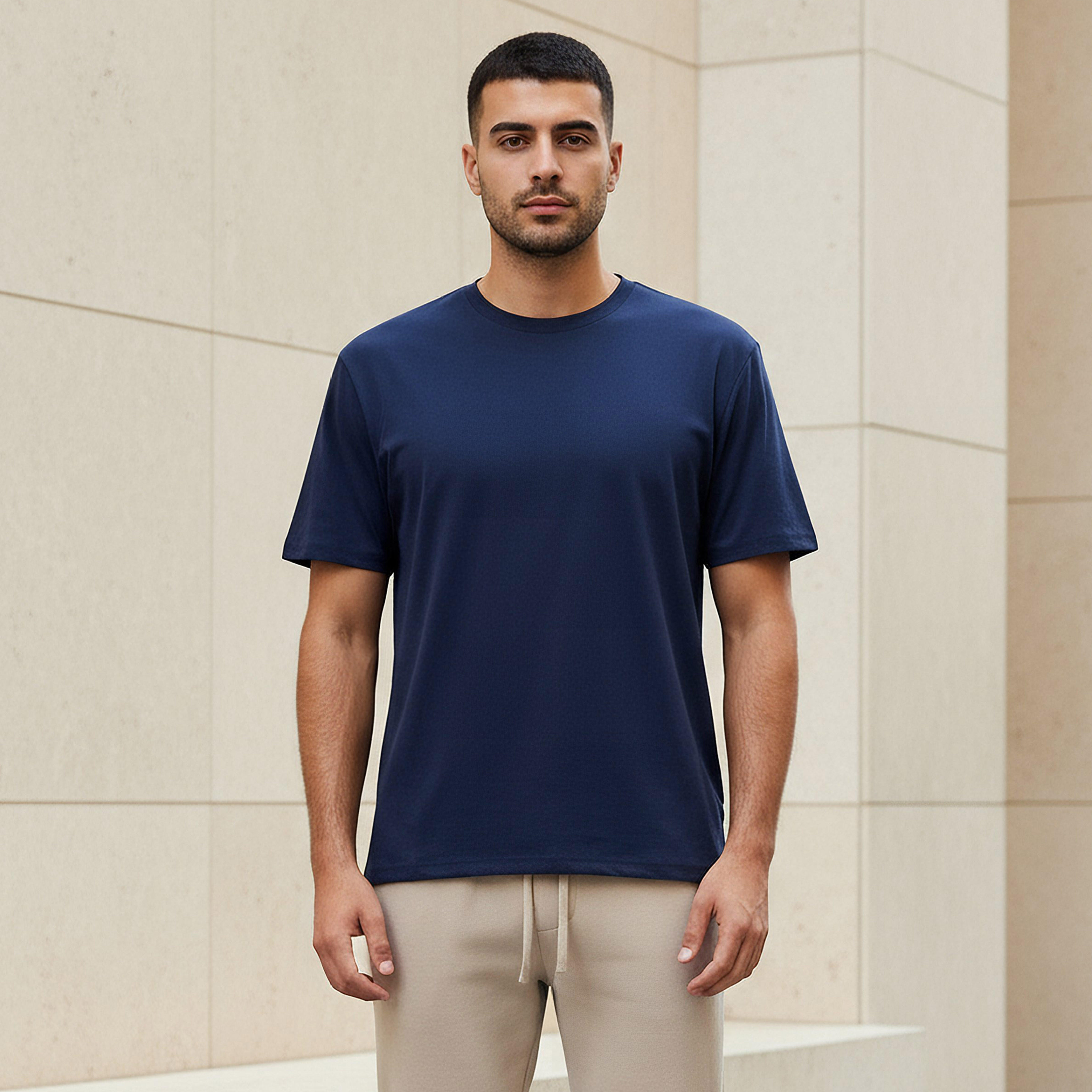Men Relaxed Fit Crew Neck Short Sleeves T-shirt-men-clothing-tshirtsandpolos-tshirts-image-1