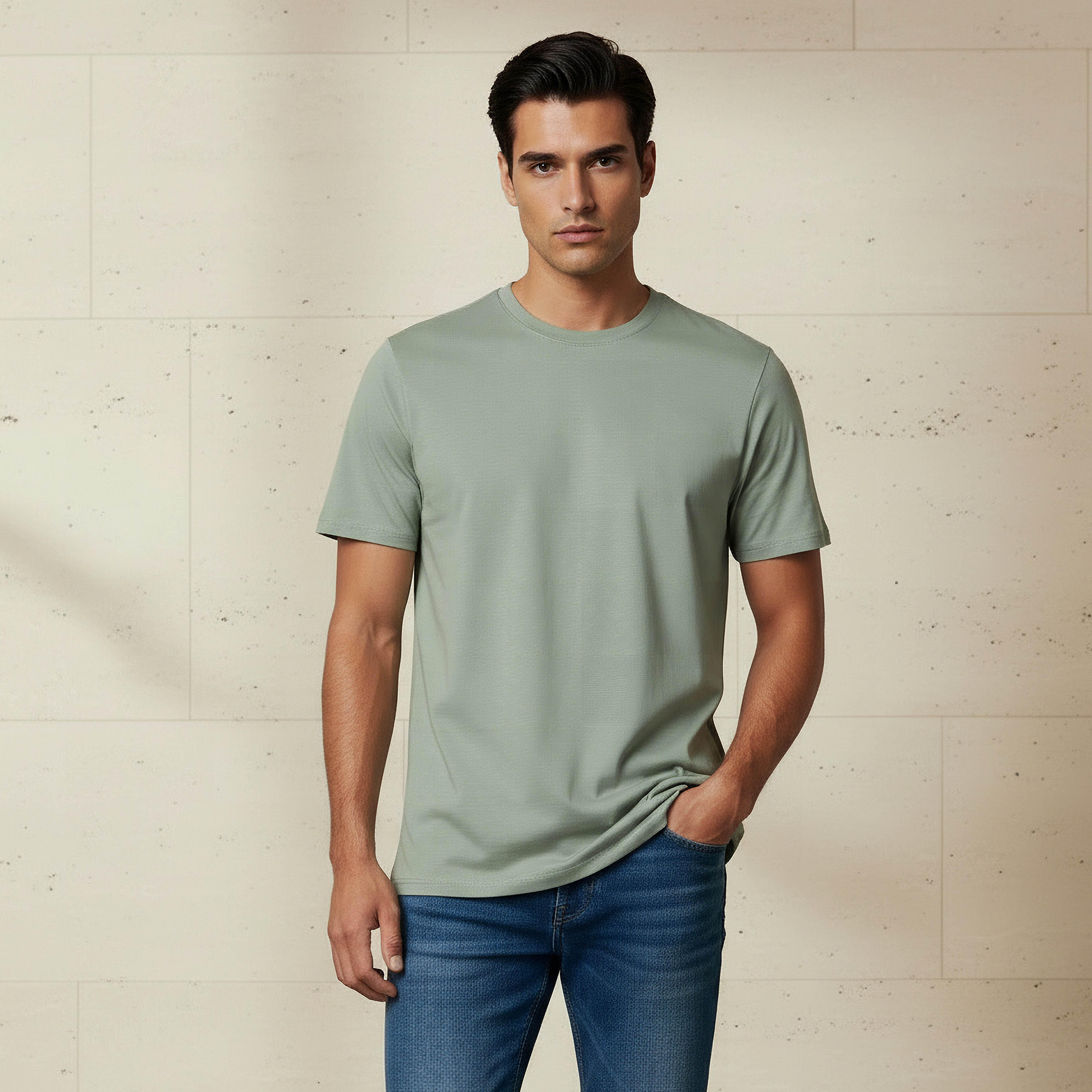 Men Regular Fit Crew Neck Short Sleeve T-shirt-men-clothing-tshirtsandpolos-tshirts-image-1