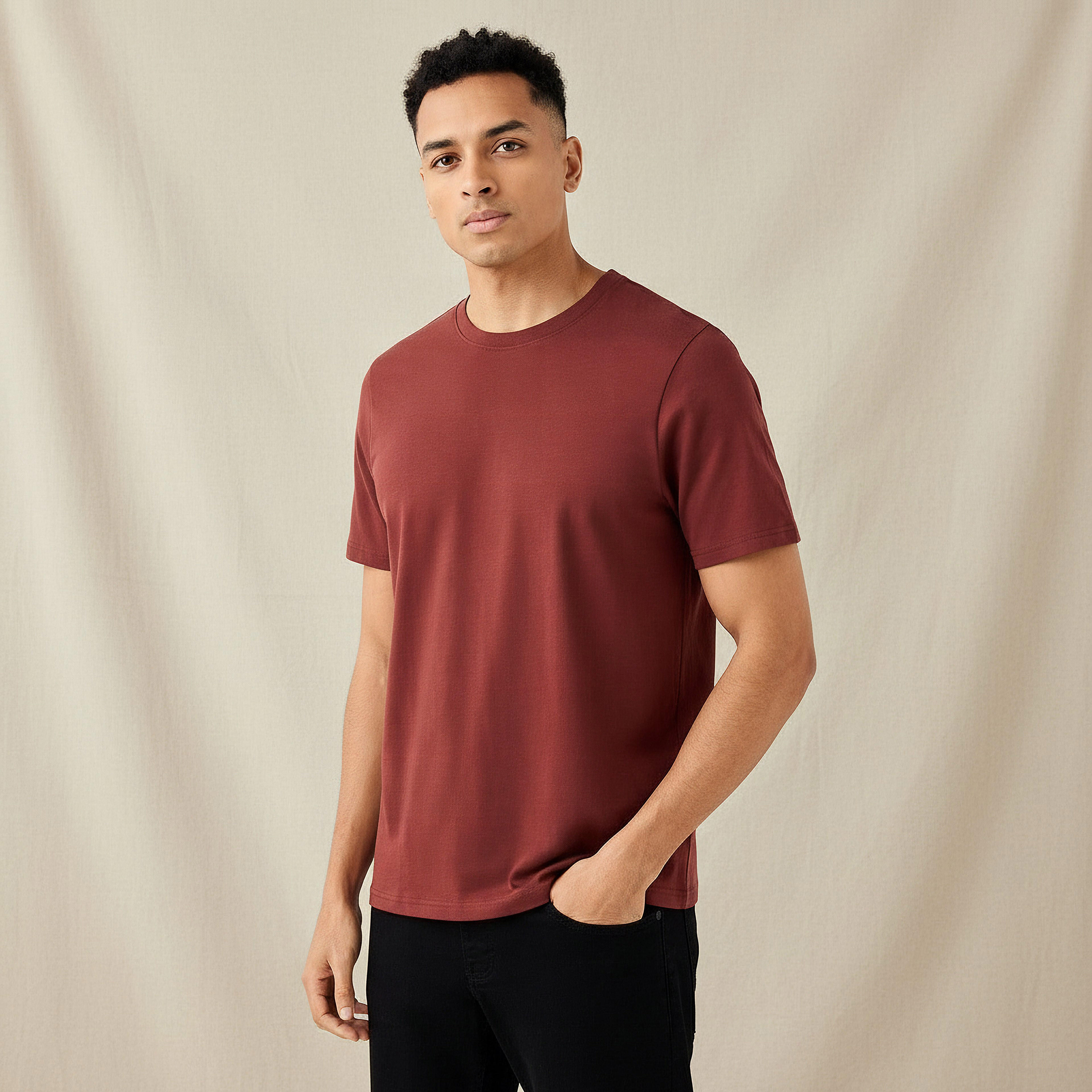 Men Regular Fit Crew Neck Short Sleeves T-shirt-men-clothing-tshirtsandpolos-tshirts-image-1