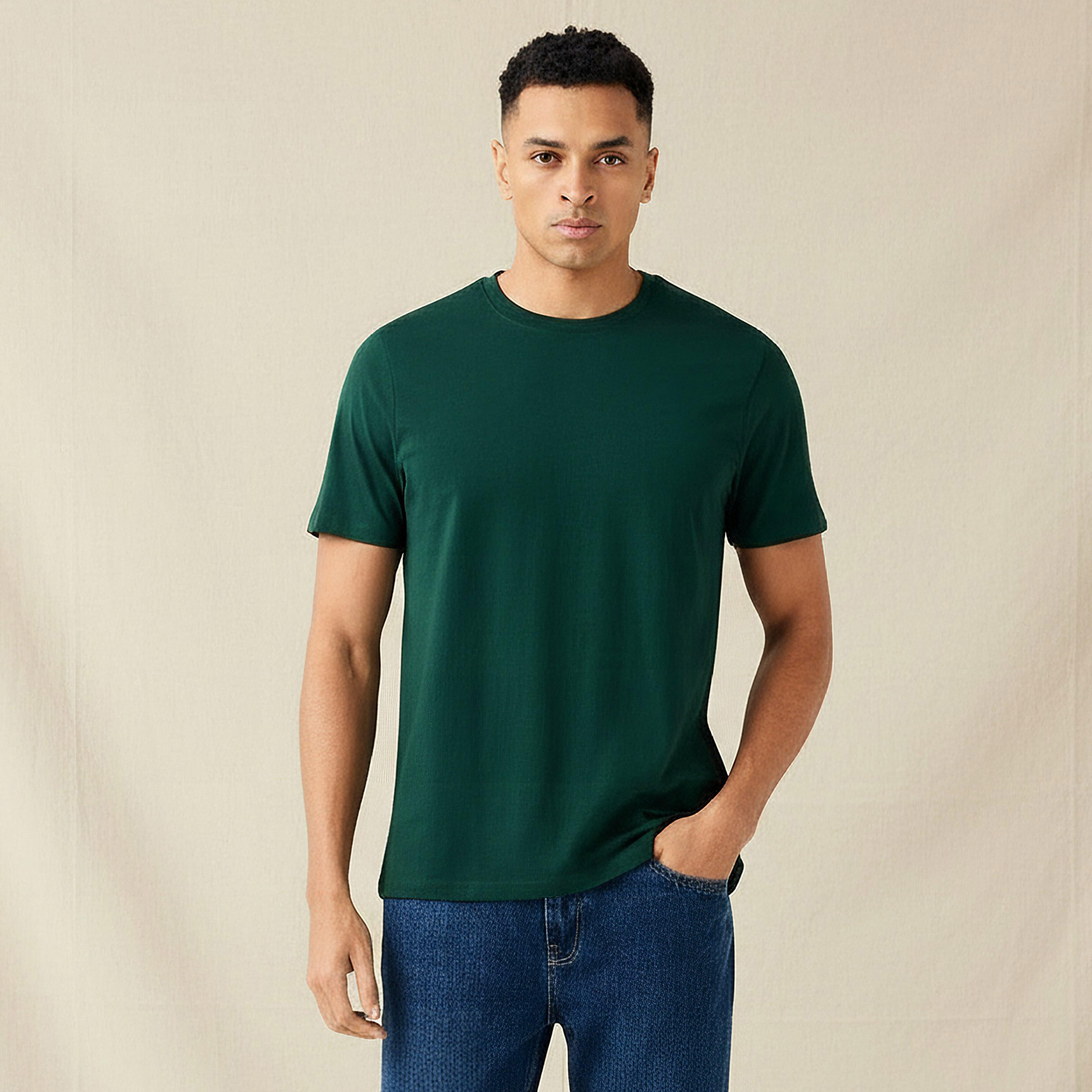 Men Regular Fit Crew Neck Short Sleeves T-shirt-men-clothing-tshirtsandpolos-tshirts-image-1