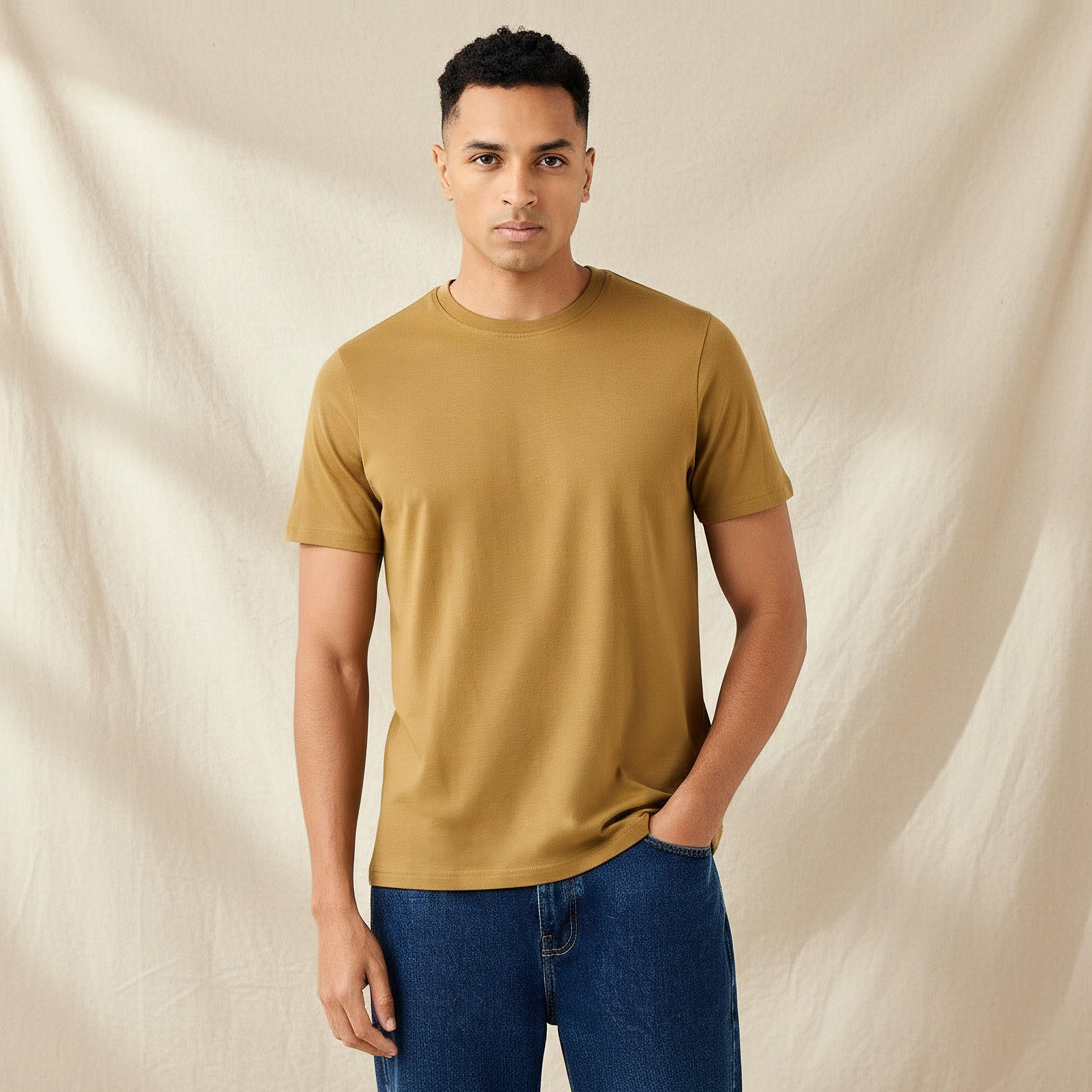 Men Regular Fit Crew Neck Short Sleeves T-shirt-men-clothing-tshirtsandpolos-tshirts-image-1