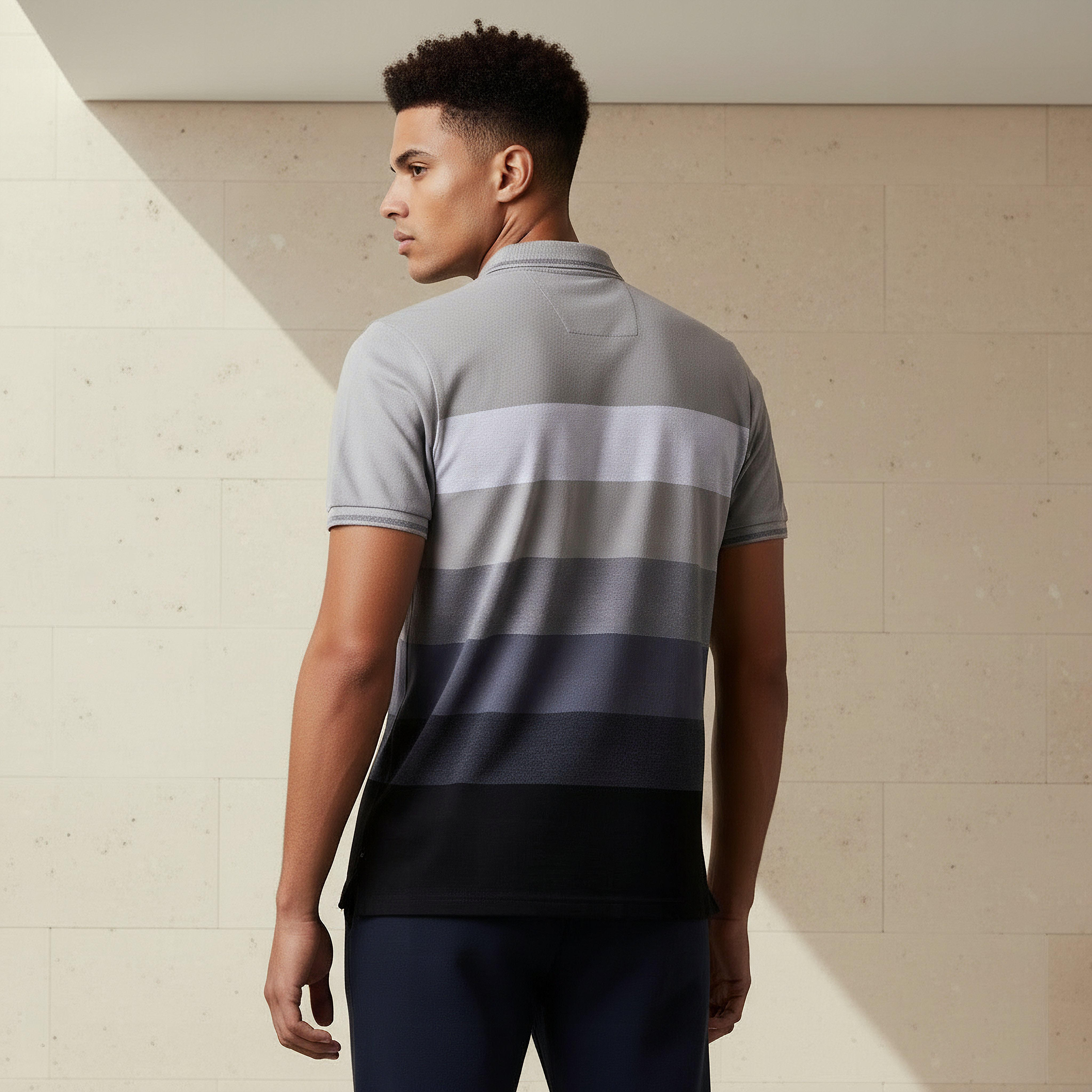 تيشيرت بولو بتفاصيل بيكيه وأكمام قصيرة للرجال-men-clothing-tshirtsandpolos-polos-image-4