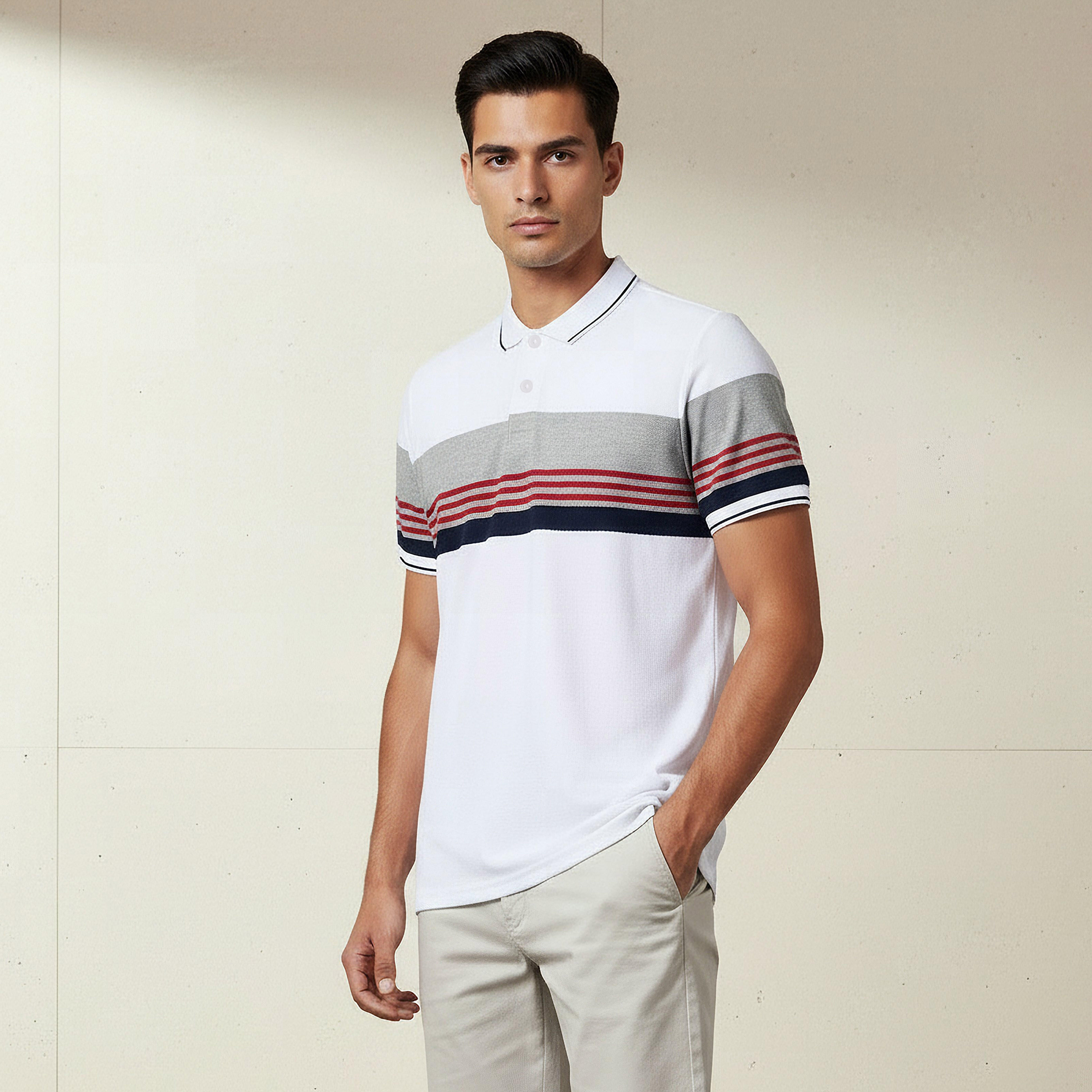 Men Short Sleeves Striped Polo T-shirt-men-clothing-tshirtsandpolos-polos-image-1