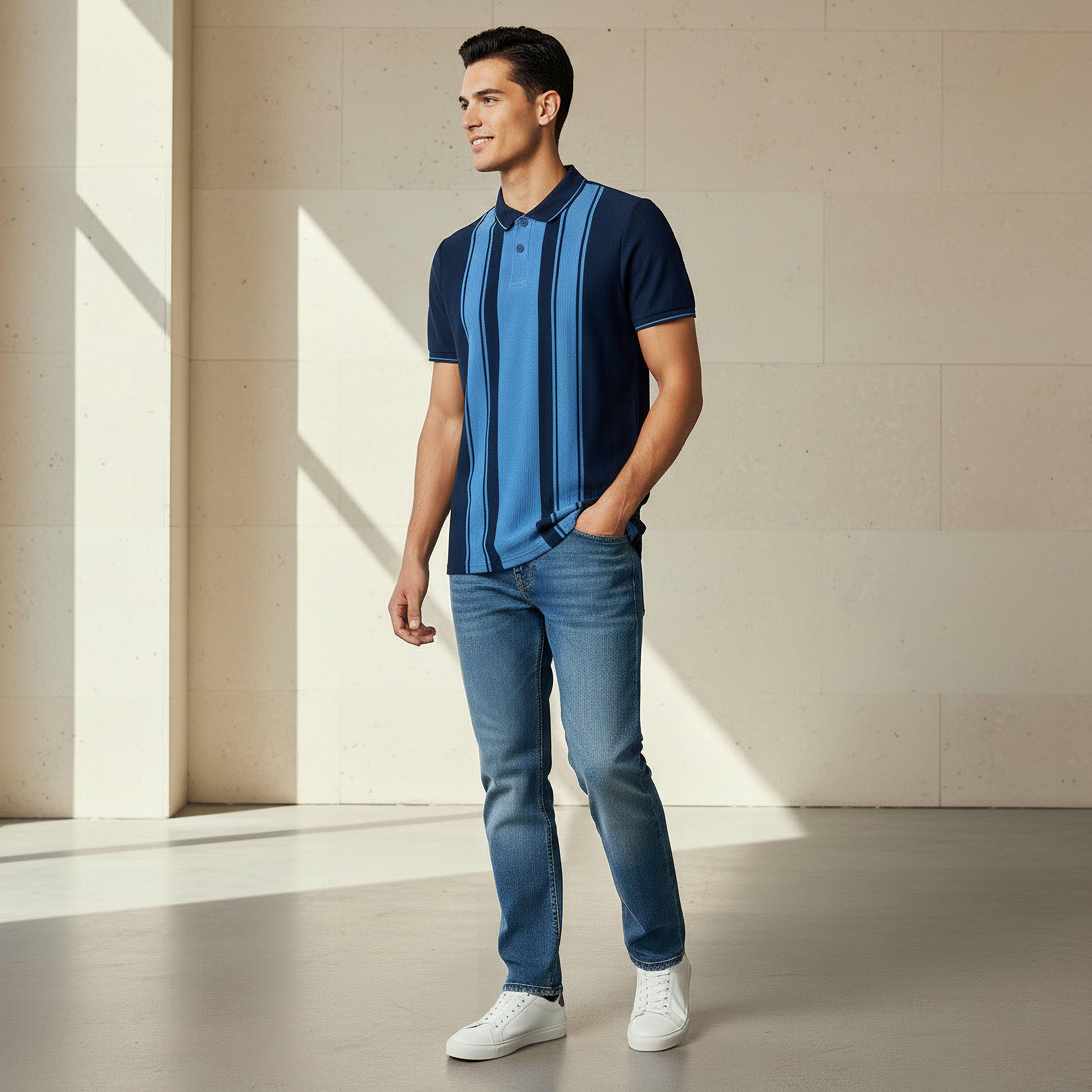 Men Short Sleeves Striped Polo T-shirt-men-clothing-tshirtsandpolos-polos-image-3