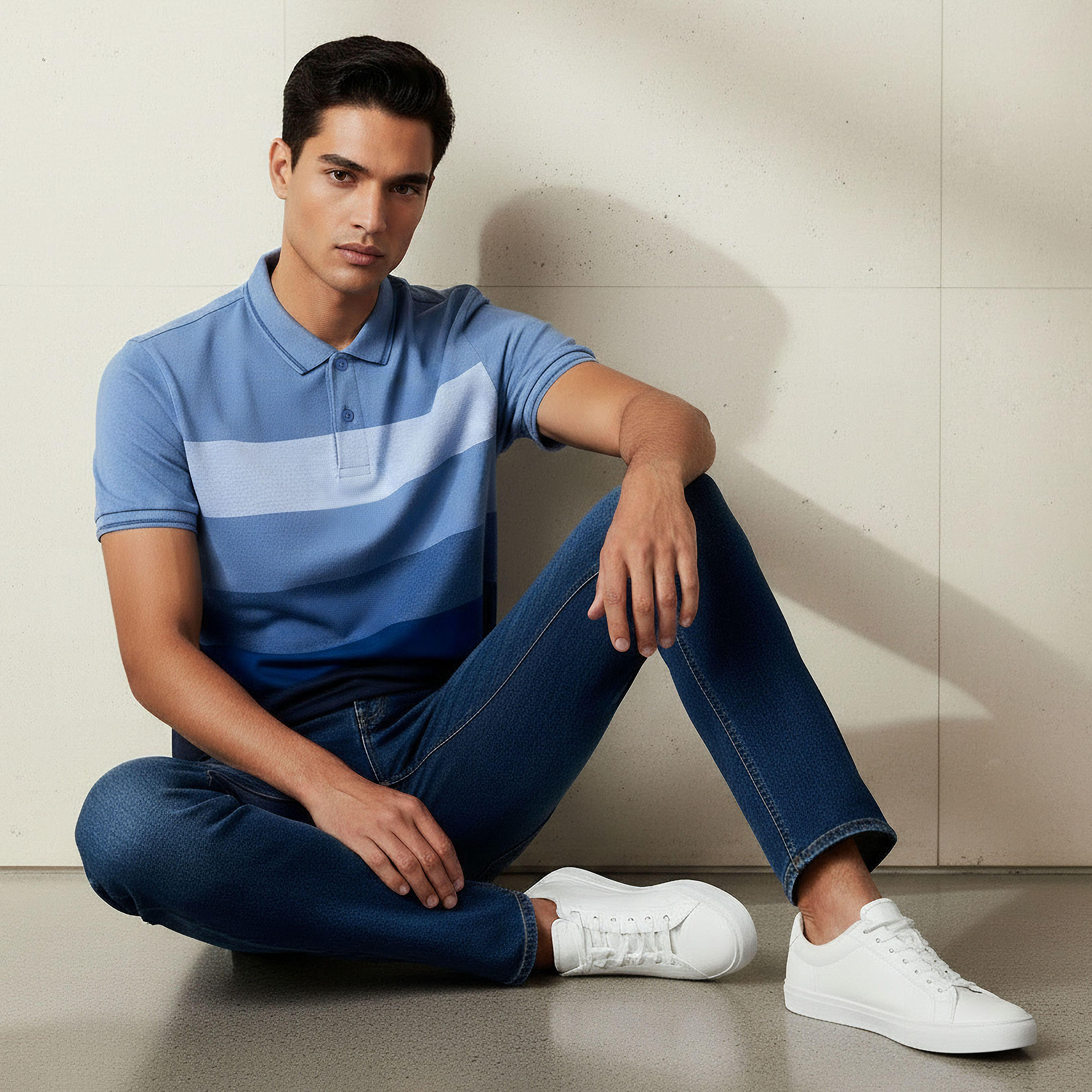 Men Short Sleeves Striped Pique Detail Polo T-shirt-men-clothing-tshirtsandpolos-polos-image-5