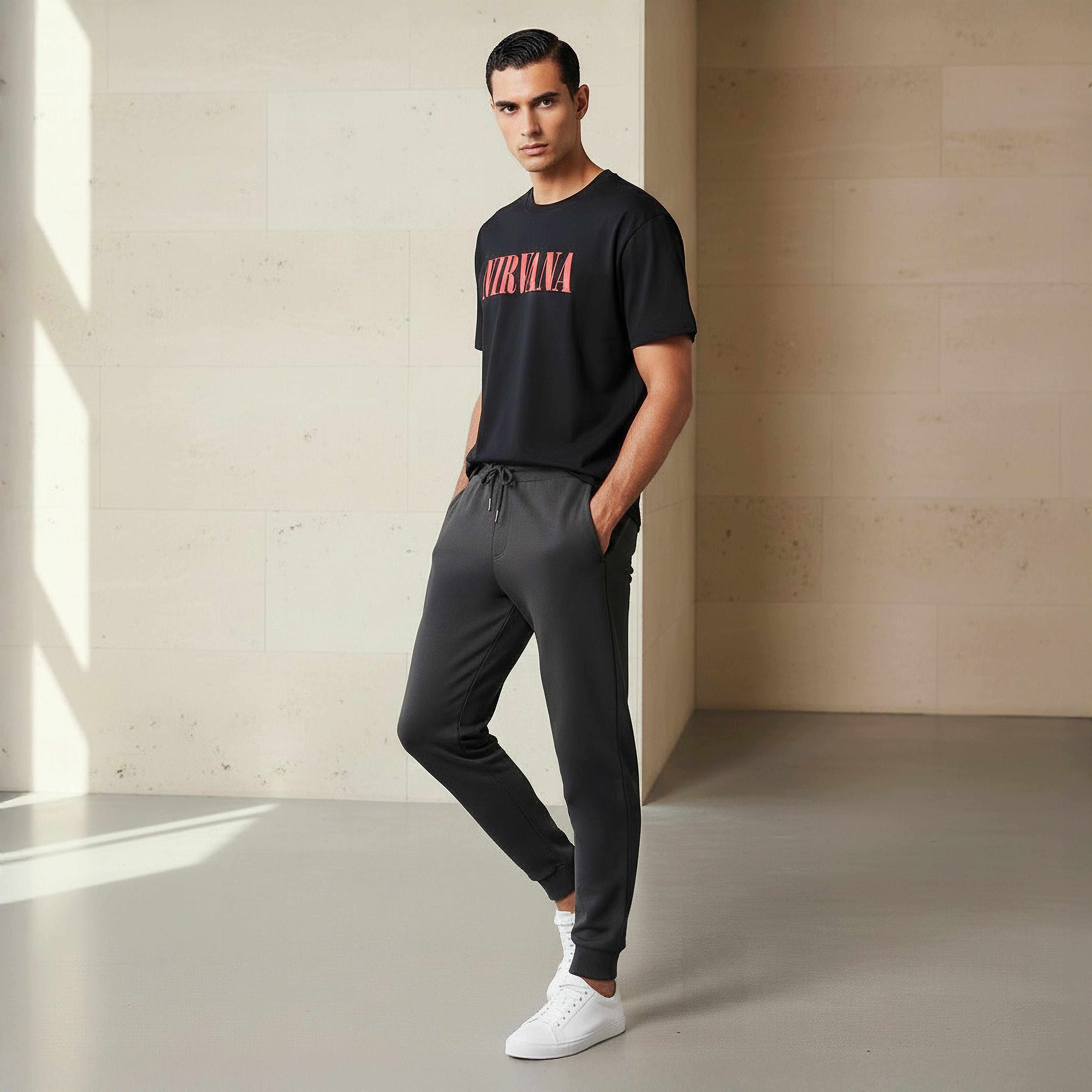 Men Regular Fit Joggers with Drawstring Closure-men-clothing-bottoms-joggers-image-2