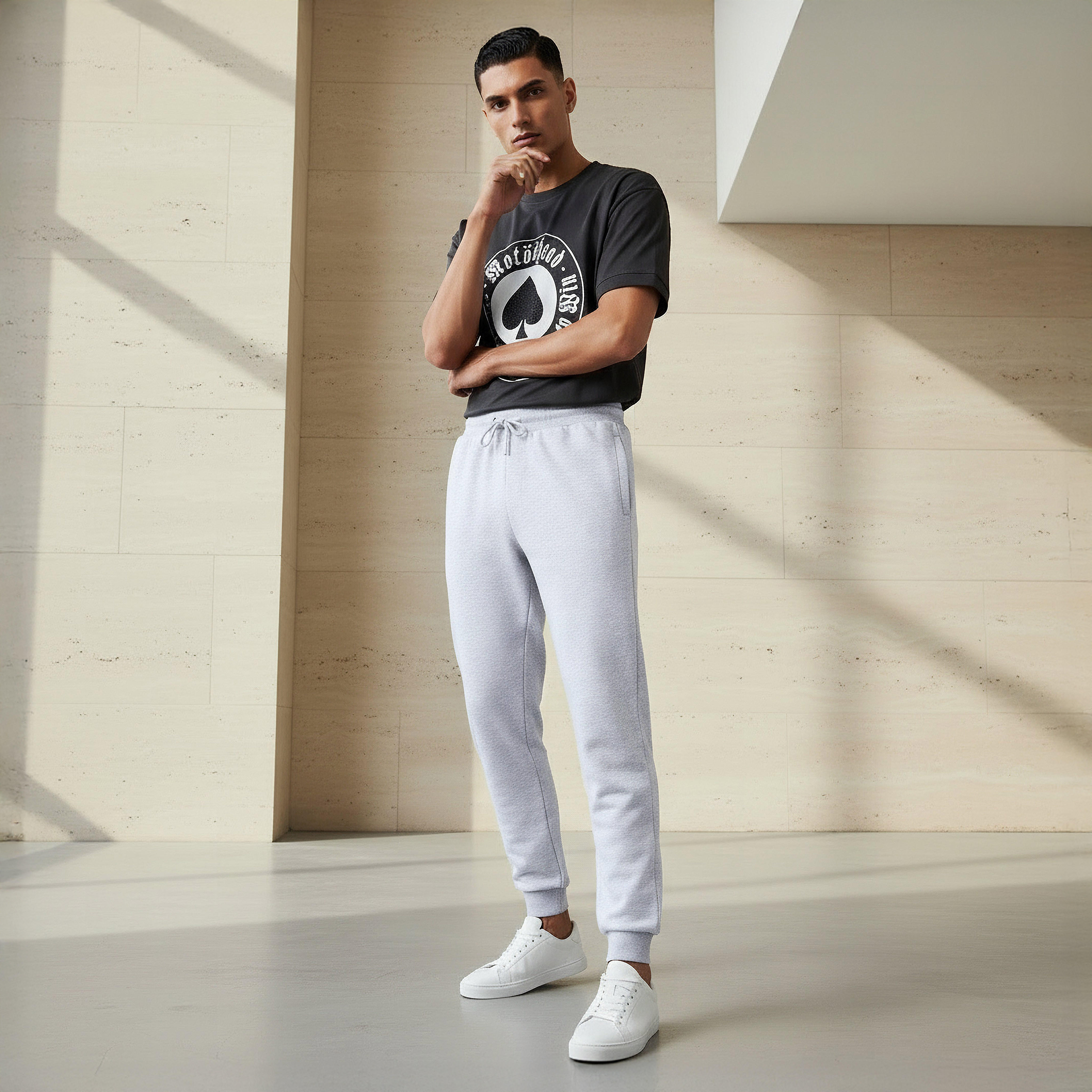 Men Regular Fit Joggers with Drawstring Closure-men-clothing-bottoms-joggers-image-2