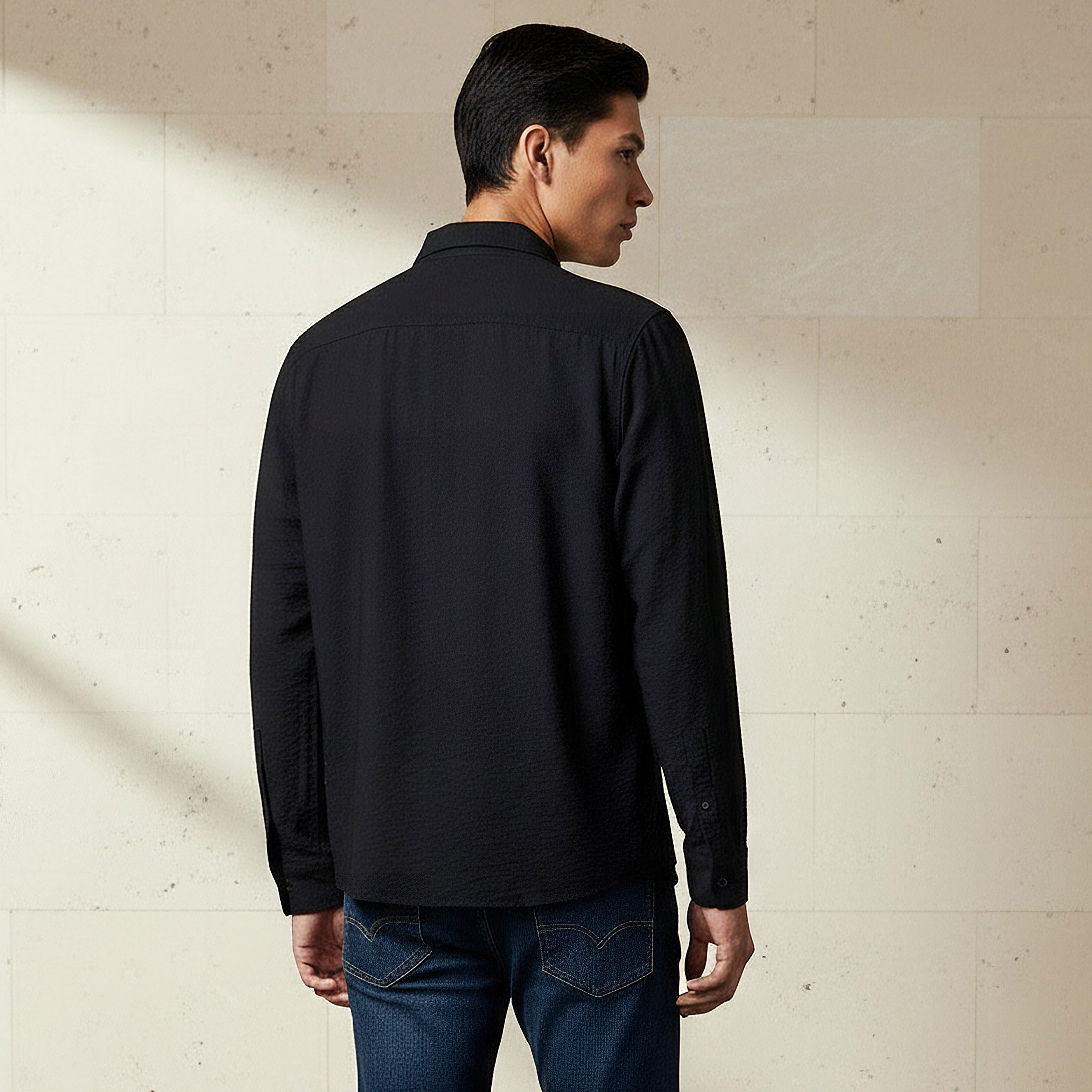 قميص بقصة عادية وياقة وأكمام طويلة للرجال-men-clothing-shirts-image-3