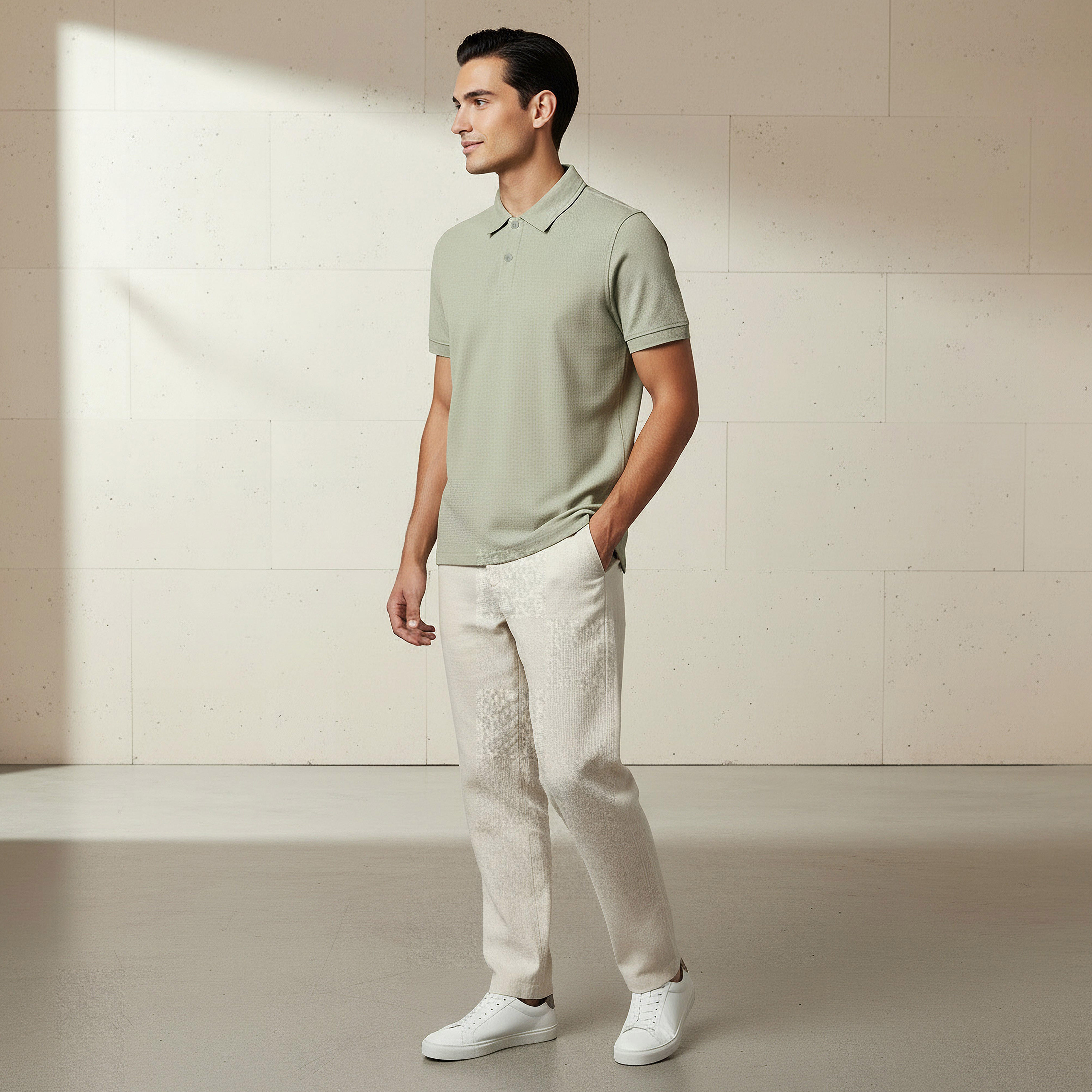 Men Short Sleeve Textured Polo T-shirt-men-clothing-tshirtsandpolos-polos-image-2