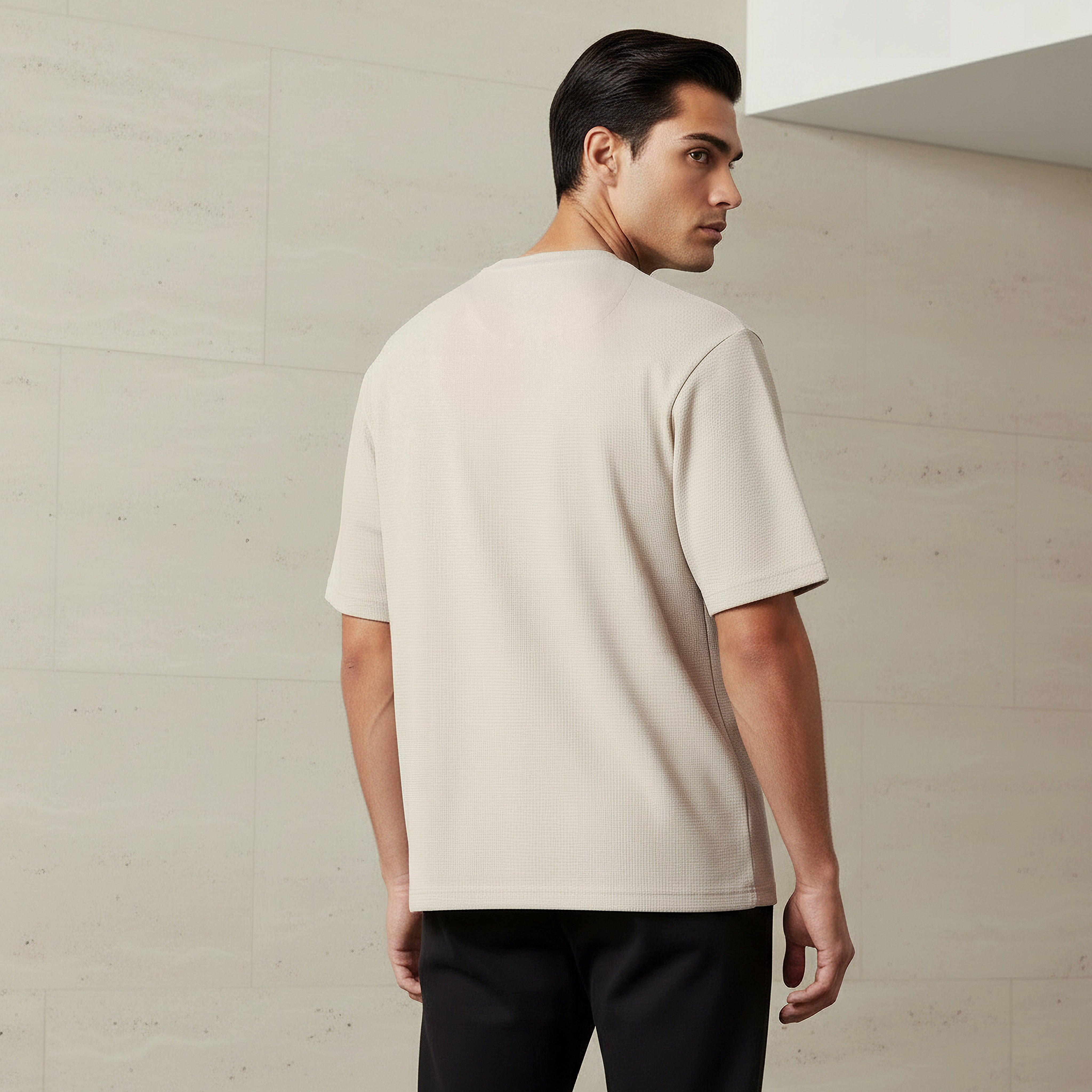 Men Relaxed Fit Crew Neck Short Sleeve Textured T-shirt-men-clothing-tshirtsandpolos-tshirts-image-3
