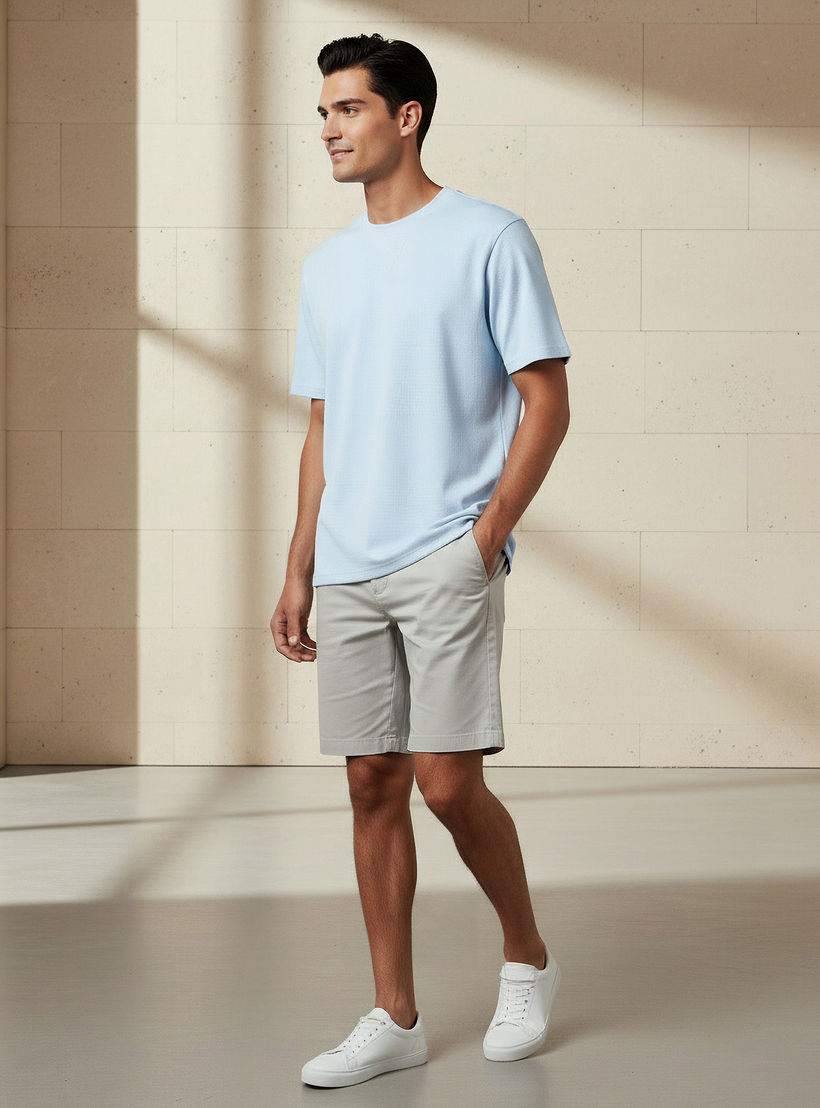 Men Relaxed Fit Crew Neck Short Sleeve Textured T-shirt-men-clothing-tshirtsandpolos-tshirts-image-2