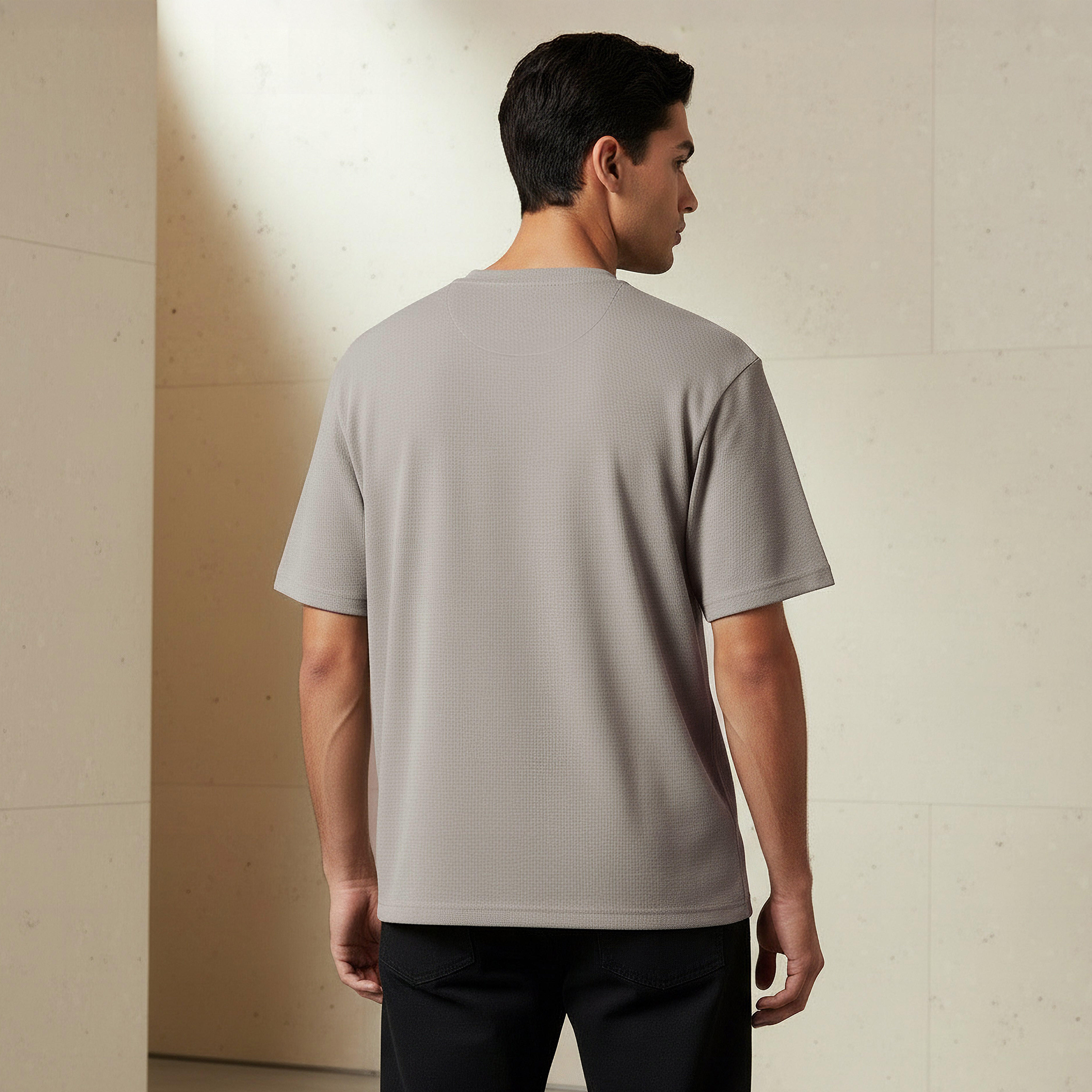 Men Relaxed Fit Crew Neck Short Sleeve Textured T-shirt-men-clothing-tshirtsandpolos-tshirts-image-3