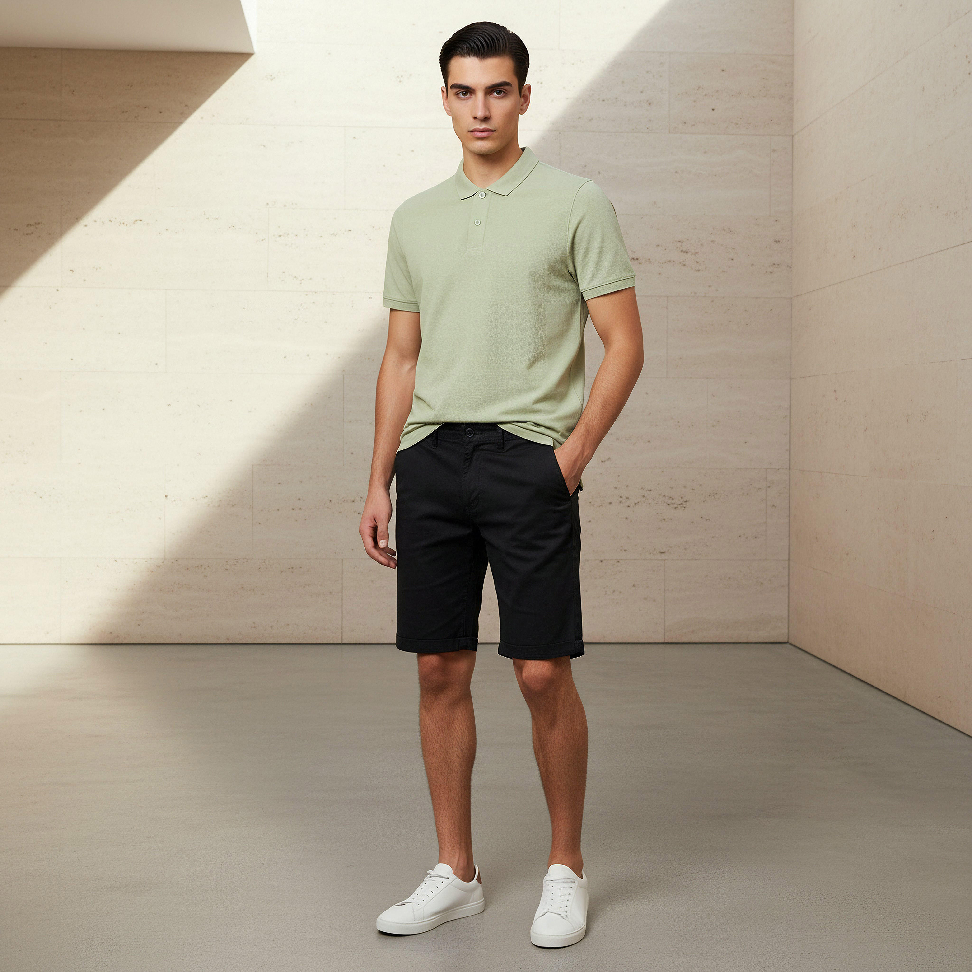 Men Short Sleeve Textured Polo T-shirt-men-clothing-tshirtsandpolos-polos-image-2