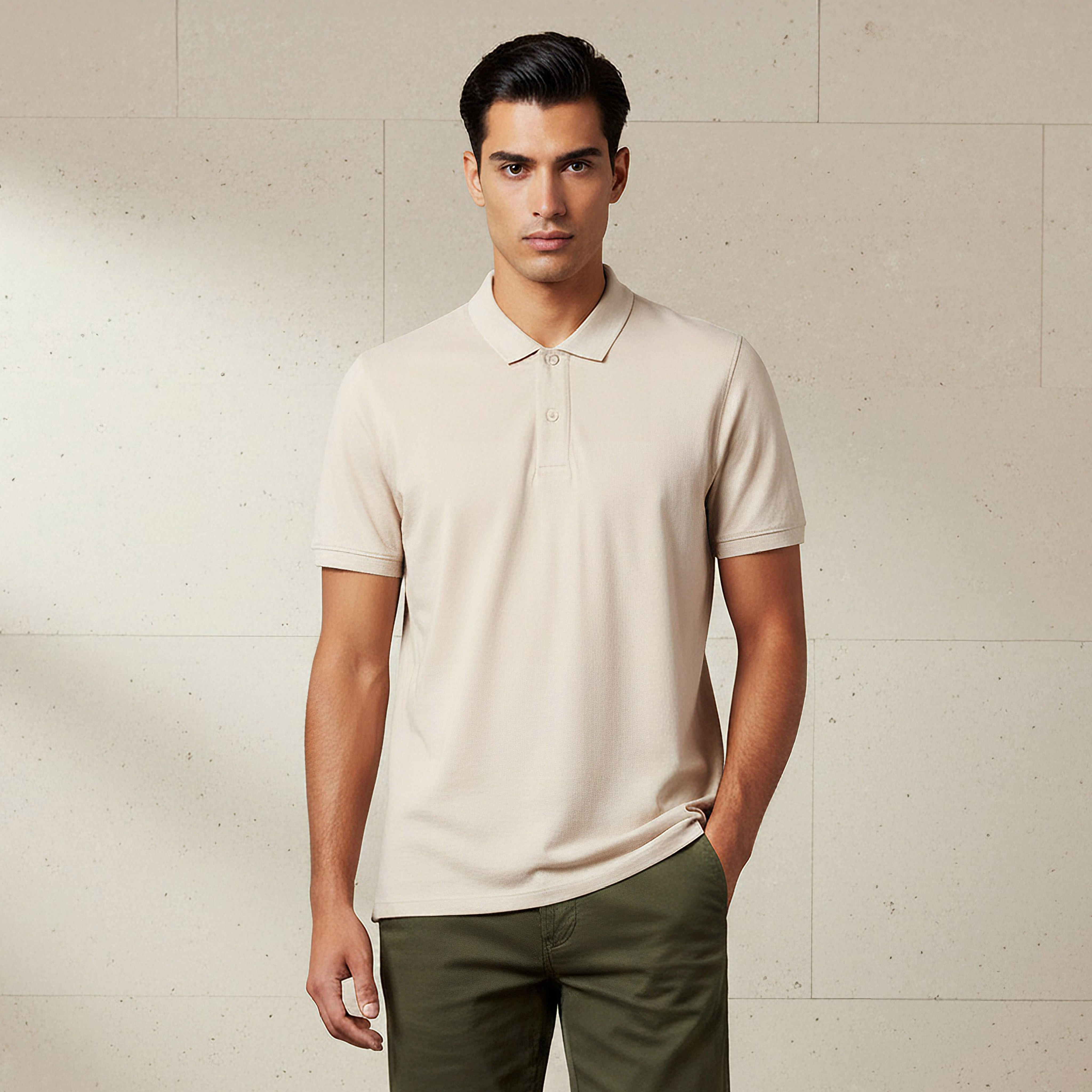 Men Short Sleeve Textured Polo T-shirt-men-clothing-tshirtsandpolos-polos-image-1