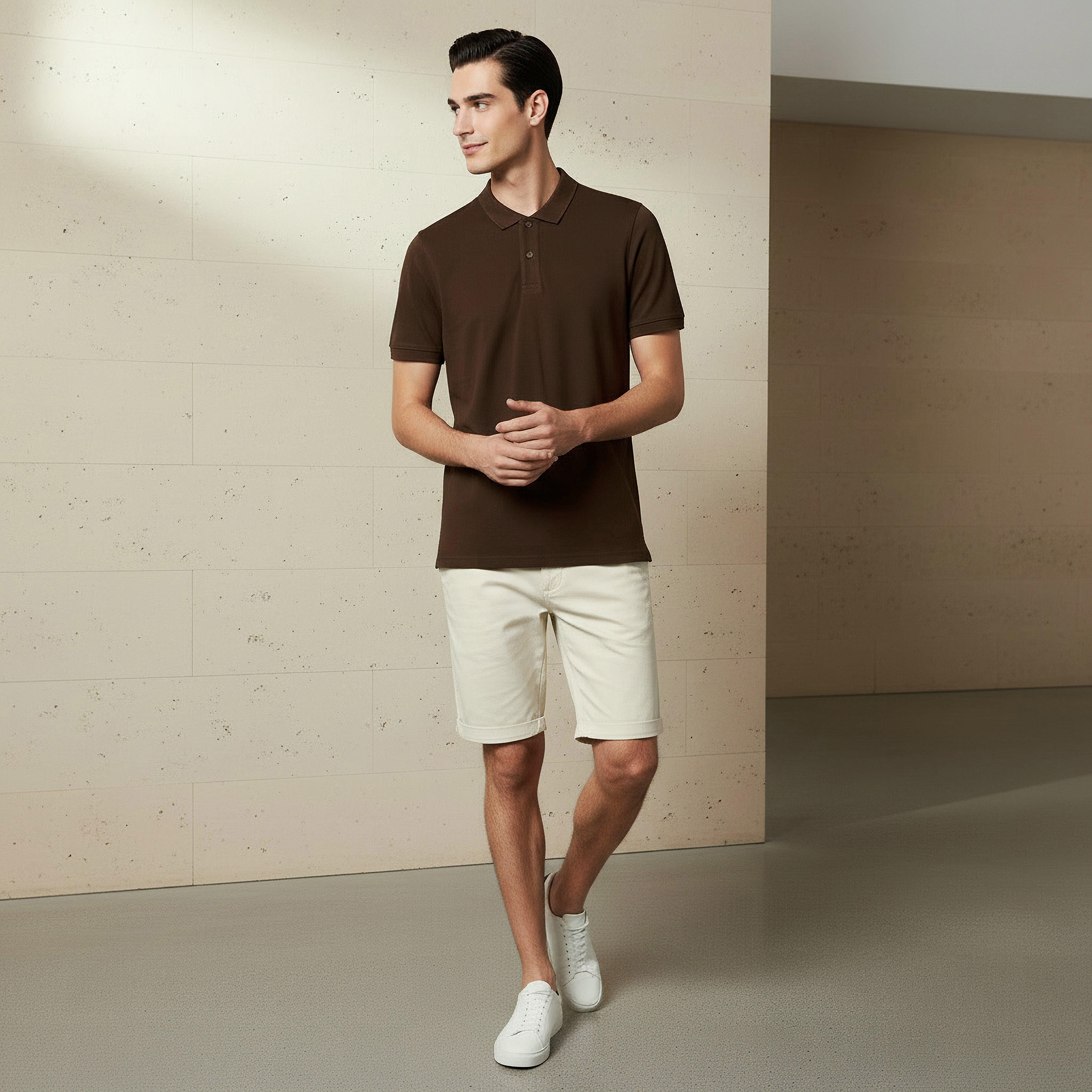 Men Short Sleeve Textured Polo T-shirt-men-clothing-tshirtsandpolos-polos-image-2