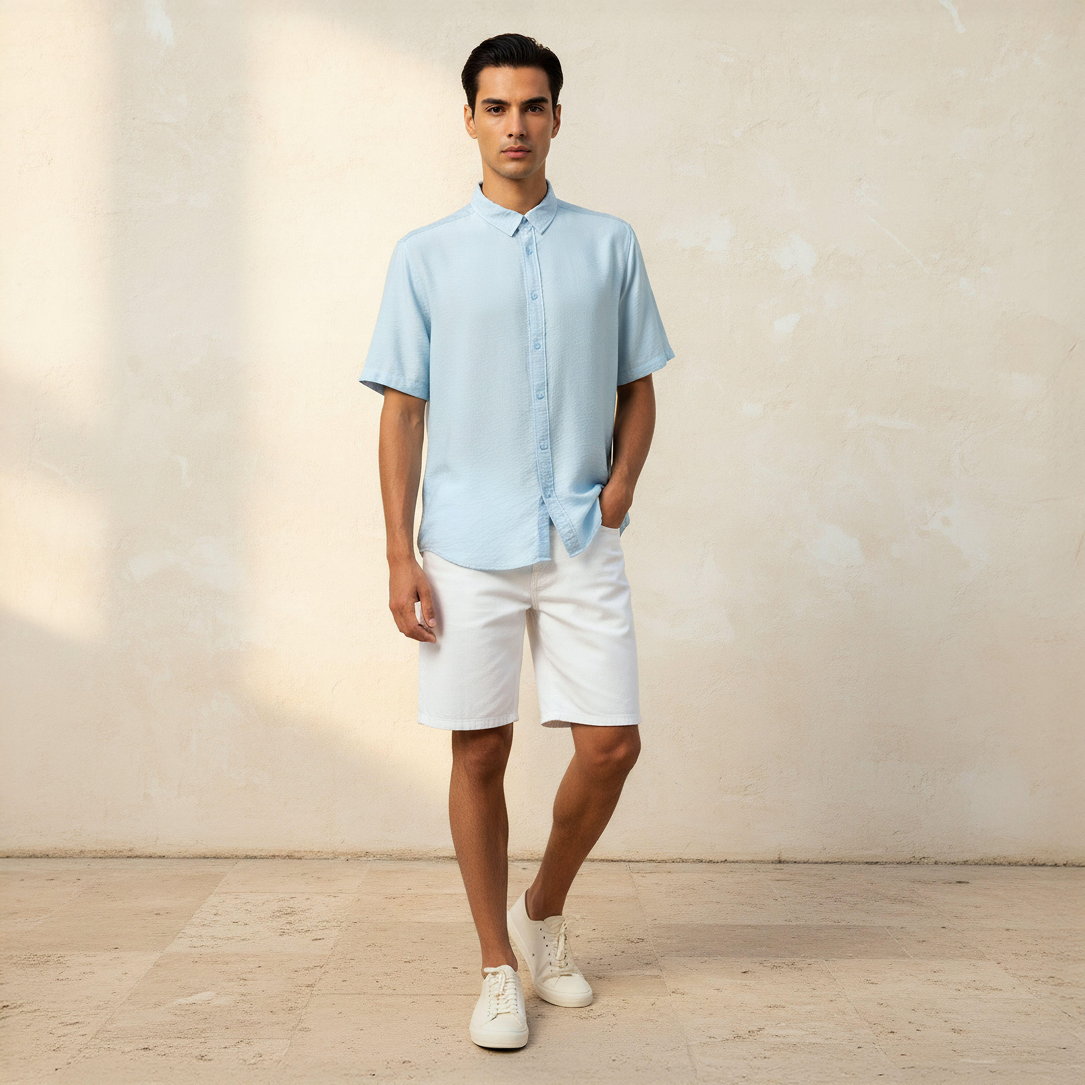 Men Regular Fit Collared Short Sleeve Shirt-men-clothing-shirts-image-3