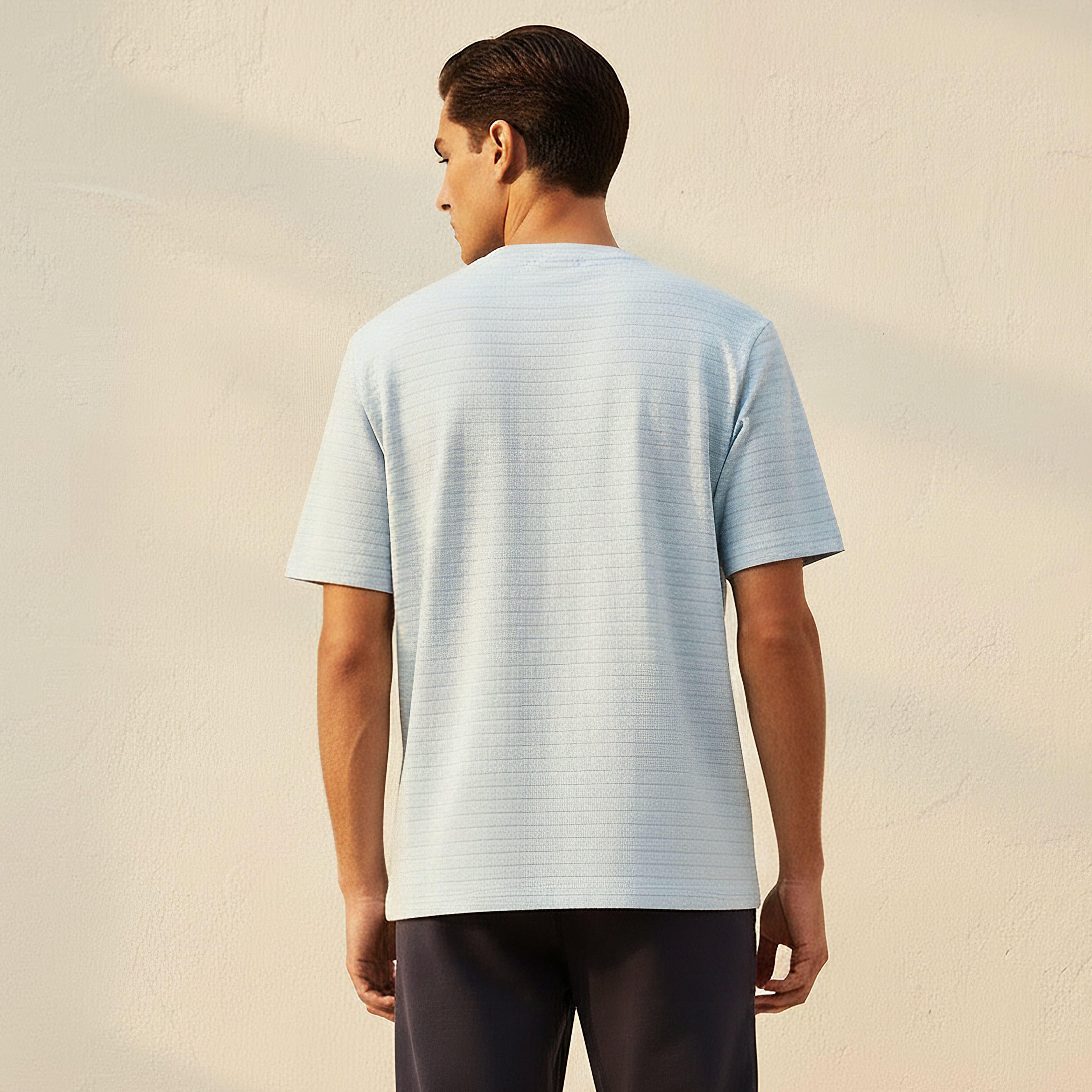 Men Regular Fit Crew Neck Short Sleeve Textured T-shirt-men-clothing-tshirtsandpolos-tshirts-image-4