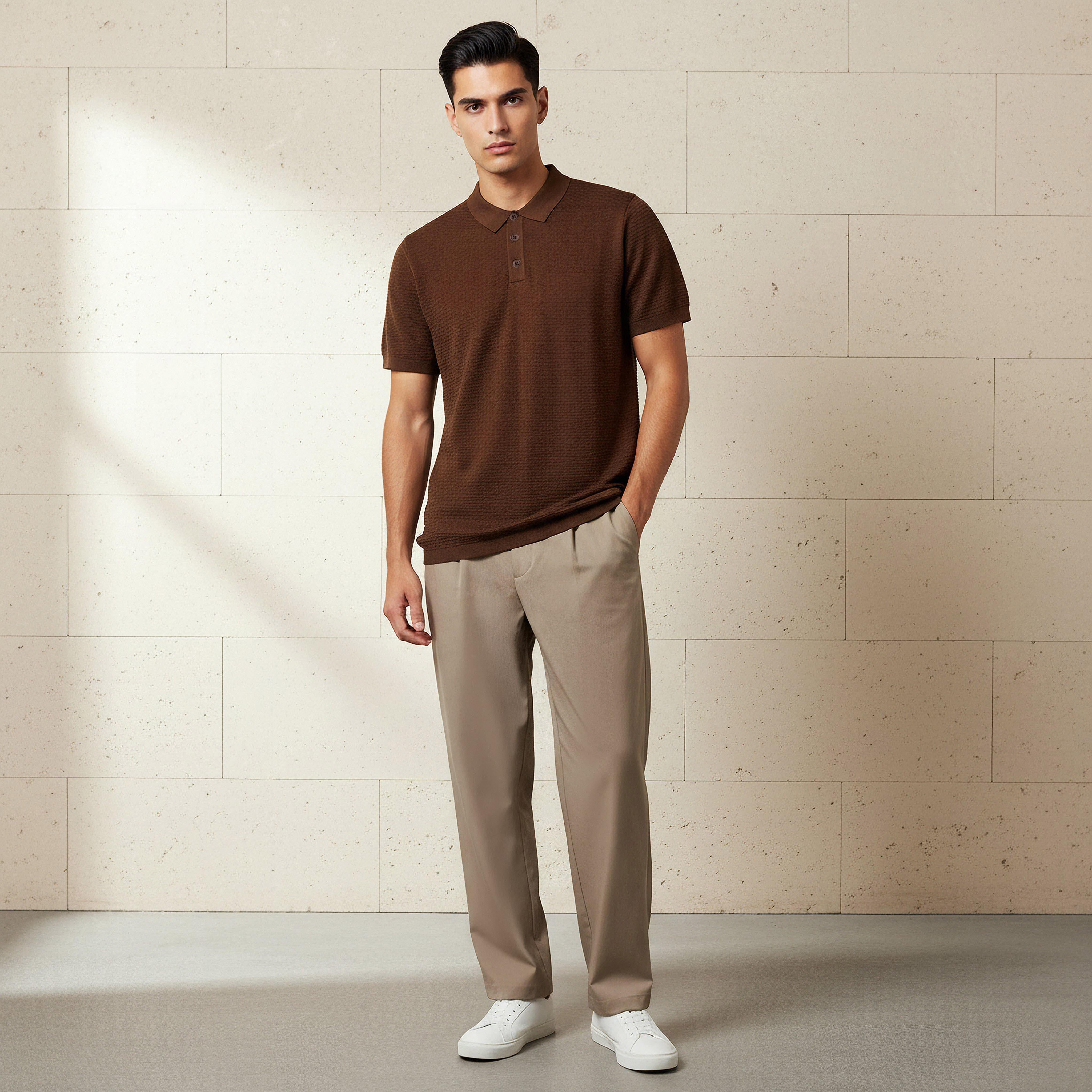 تيشيرت بولو بارز الملمس بأكمام قصيرة للرجال-men-clothing-tshirtsandpolos-polos-image-3