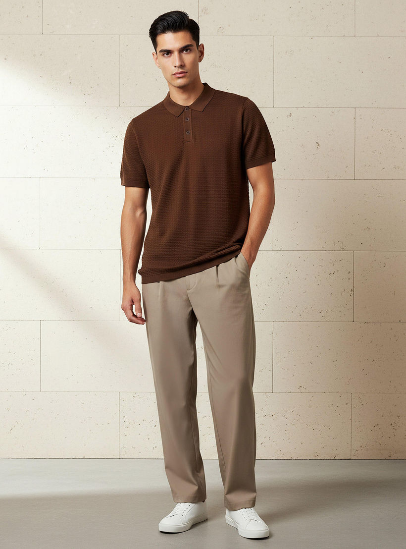 تيشيرت بولو بارز الملمس بأكمام قصيرة للرجال-men-clothing-tshirtsandpolos-polos-image-3