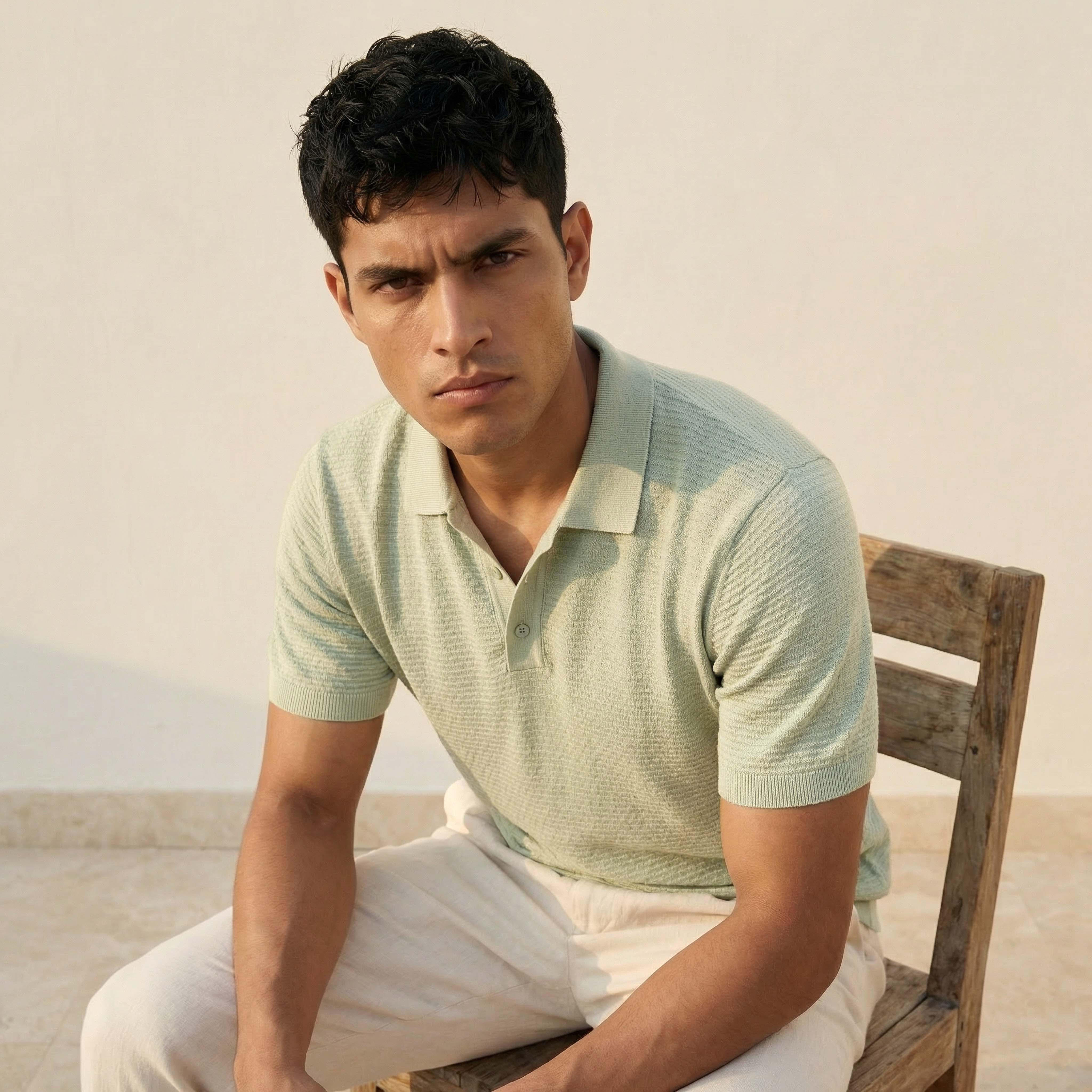 Men Short Sleeves Textured Polo T-shirt-men-clothing-tshirtsandpolos-polos-image-1