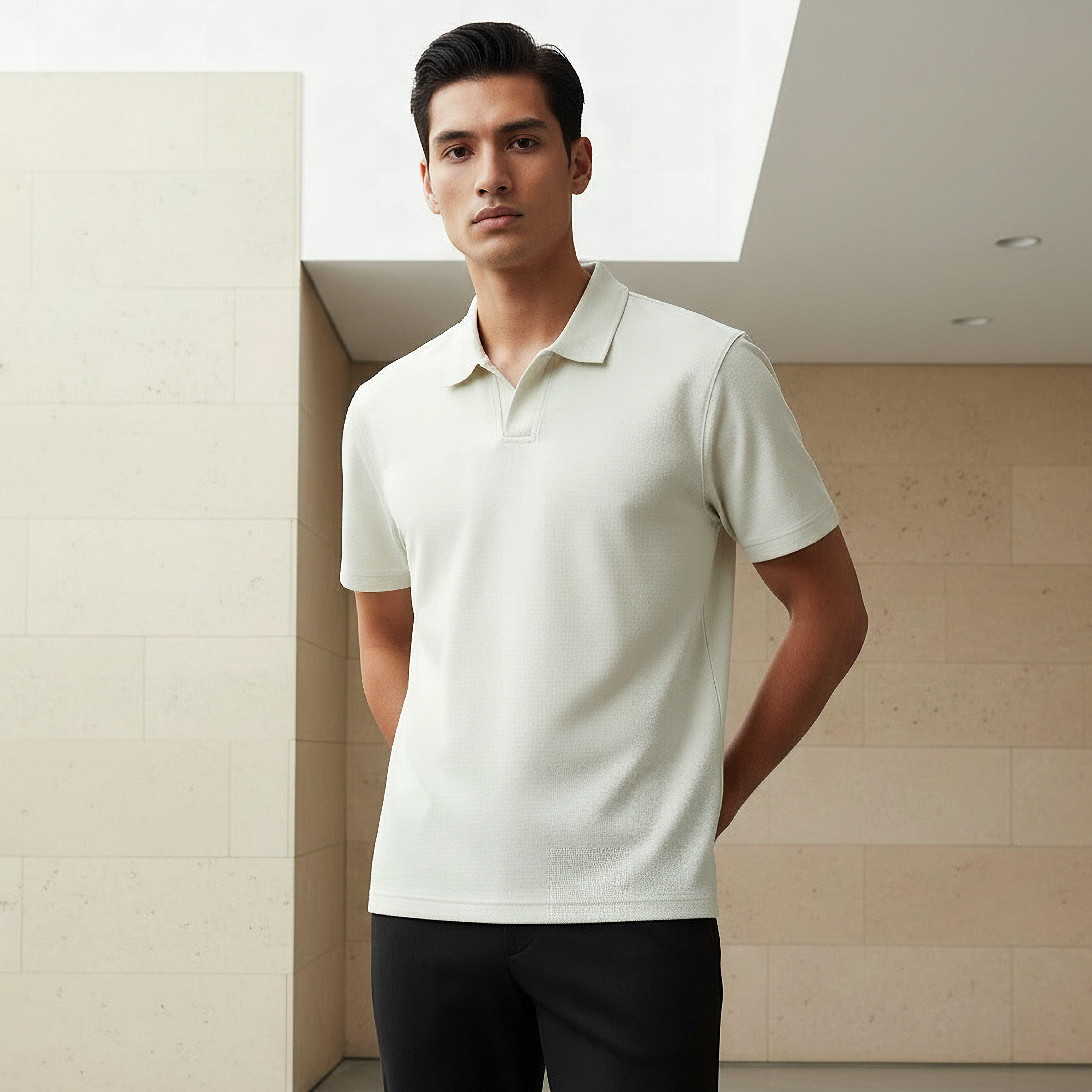 Men Short Sleeves Johnny Collar Polo T-shirt-men-clothing-tshirtsandpolos-polos-image-1