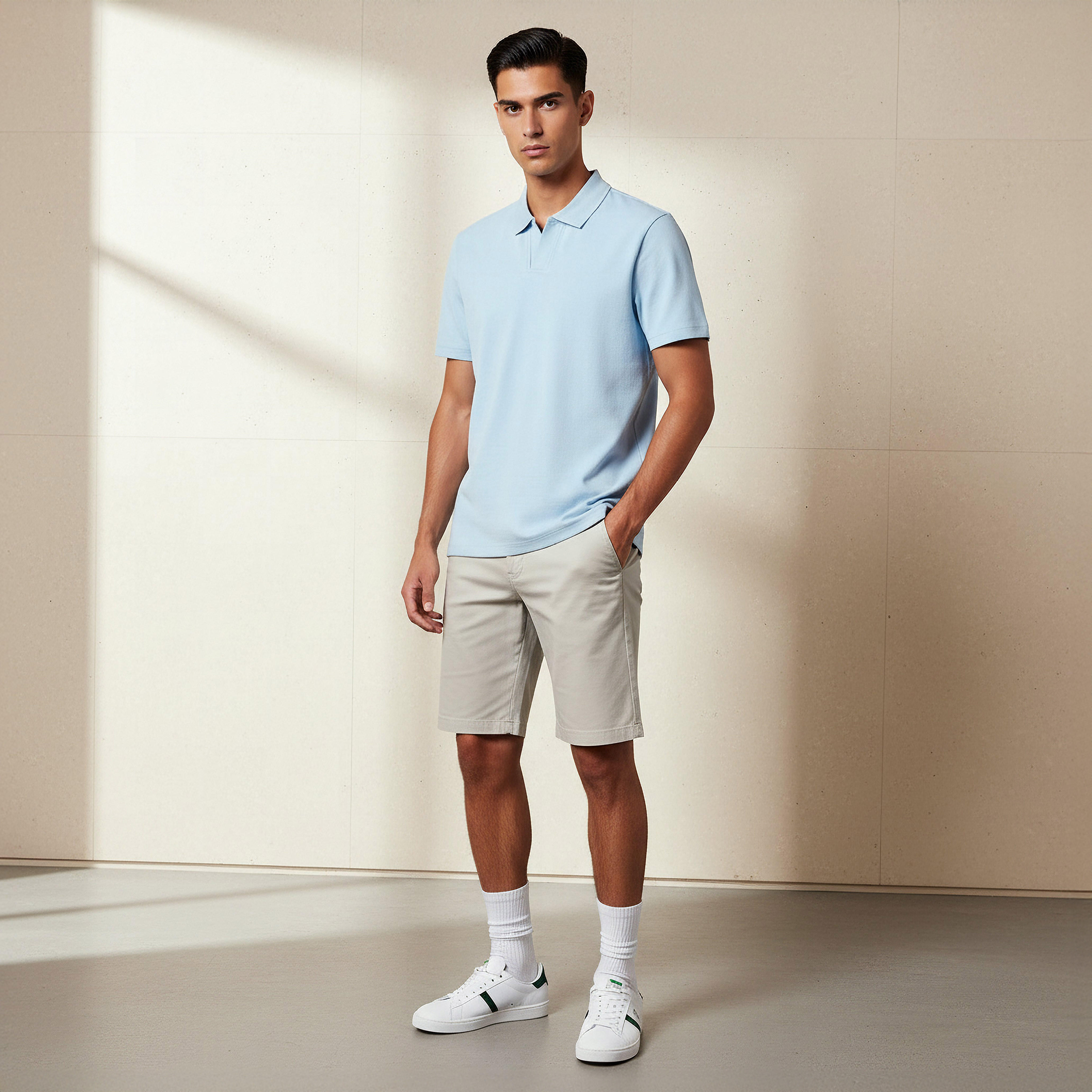 Men Short Sleeves Johnny Collar Polo T-shirt-men-clothing-tshirtsandpolos-polos-image-3