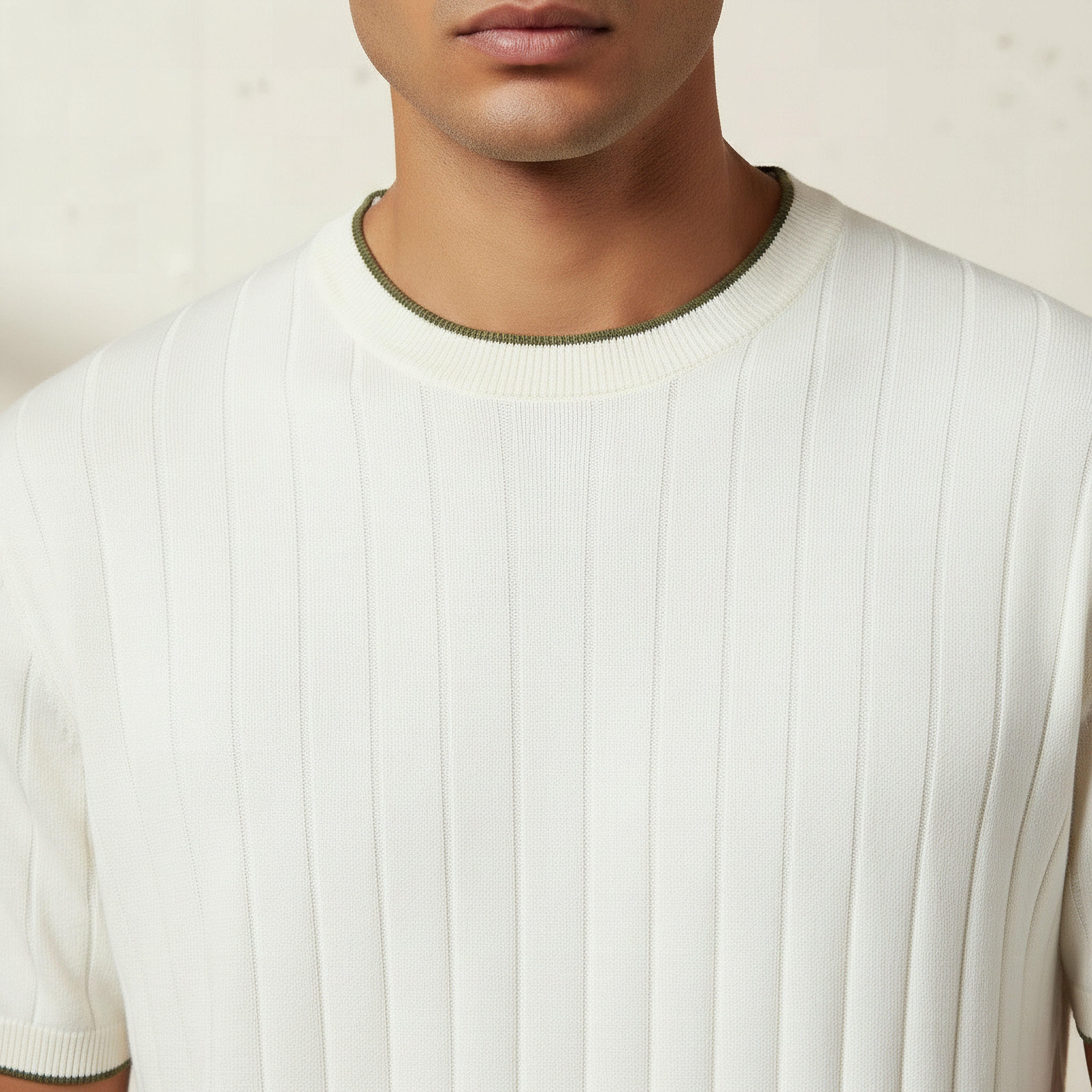 تيشيرت بارز الملمس بقصّة عادية وياقة مستديرة وأكمام قصيرة للرجال-men-clothing-tshirtsandpolos-tshirts-image-4