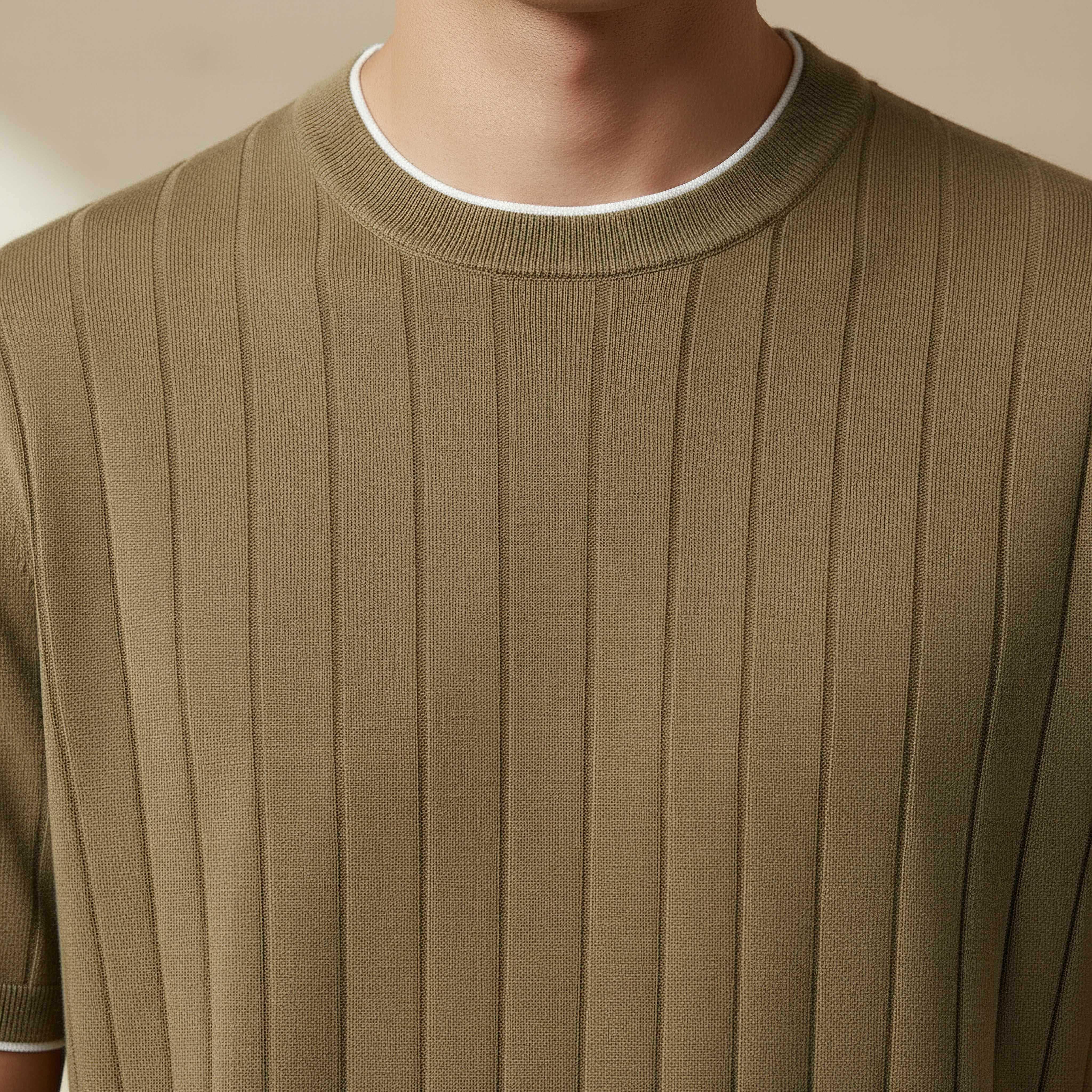 Men Regular Fit Crew Neck Short Sleeve Textured T-shirt-men-clothing-tshirtsandpolos-tshirts-image-4