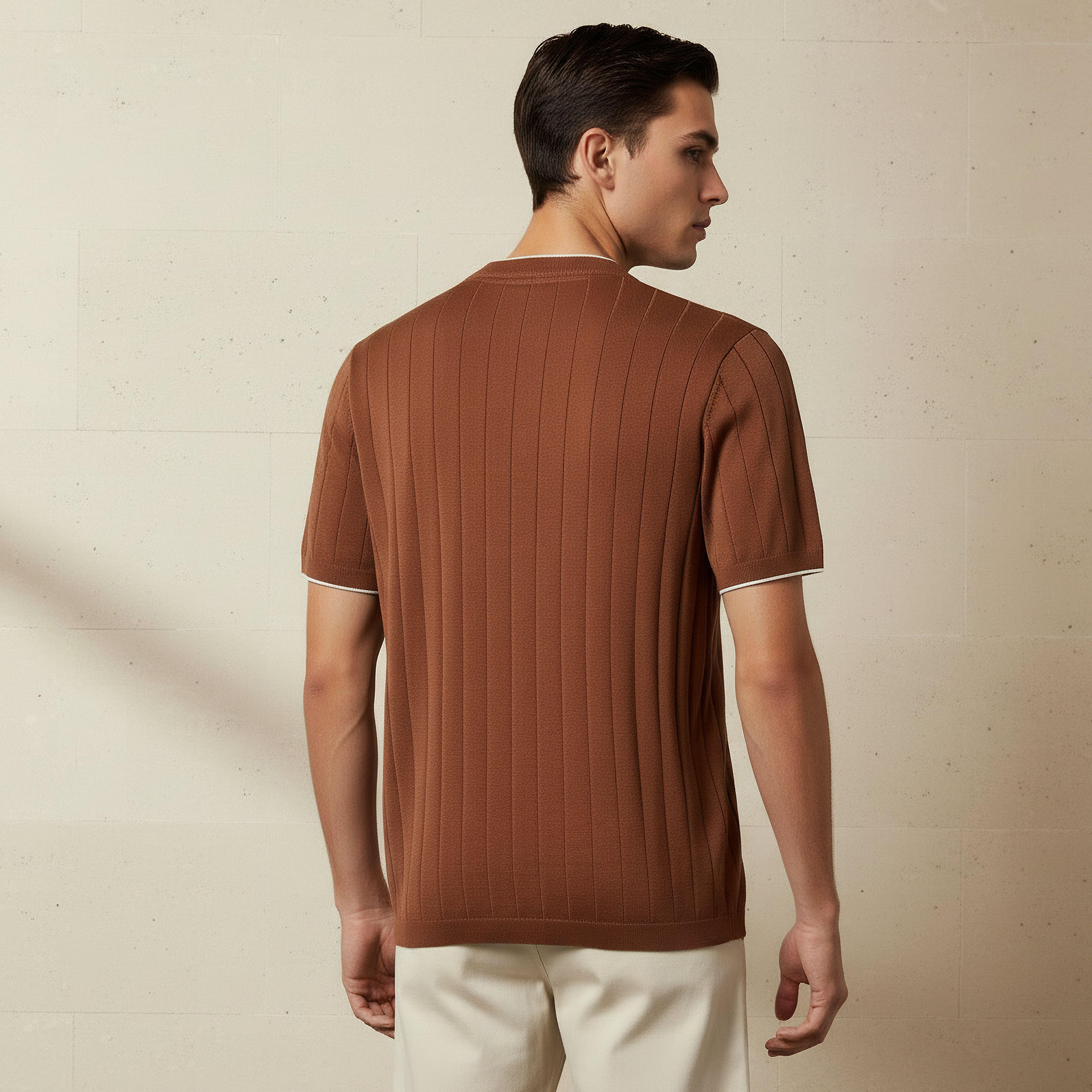 Men Regular Fit Crew Neck Short Sleeve Textured T-shirt-men-clothing-tshirtsandpolos-tshirts-image-3