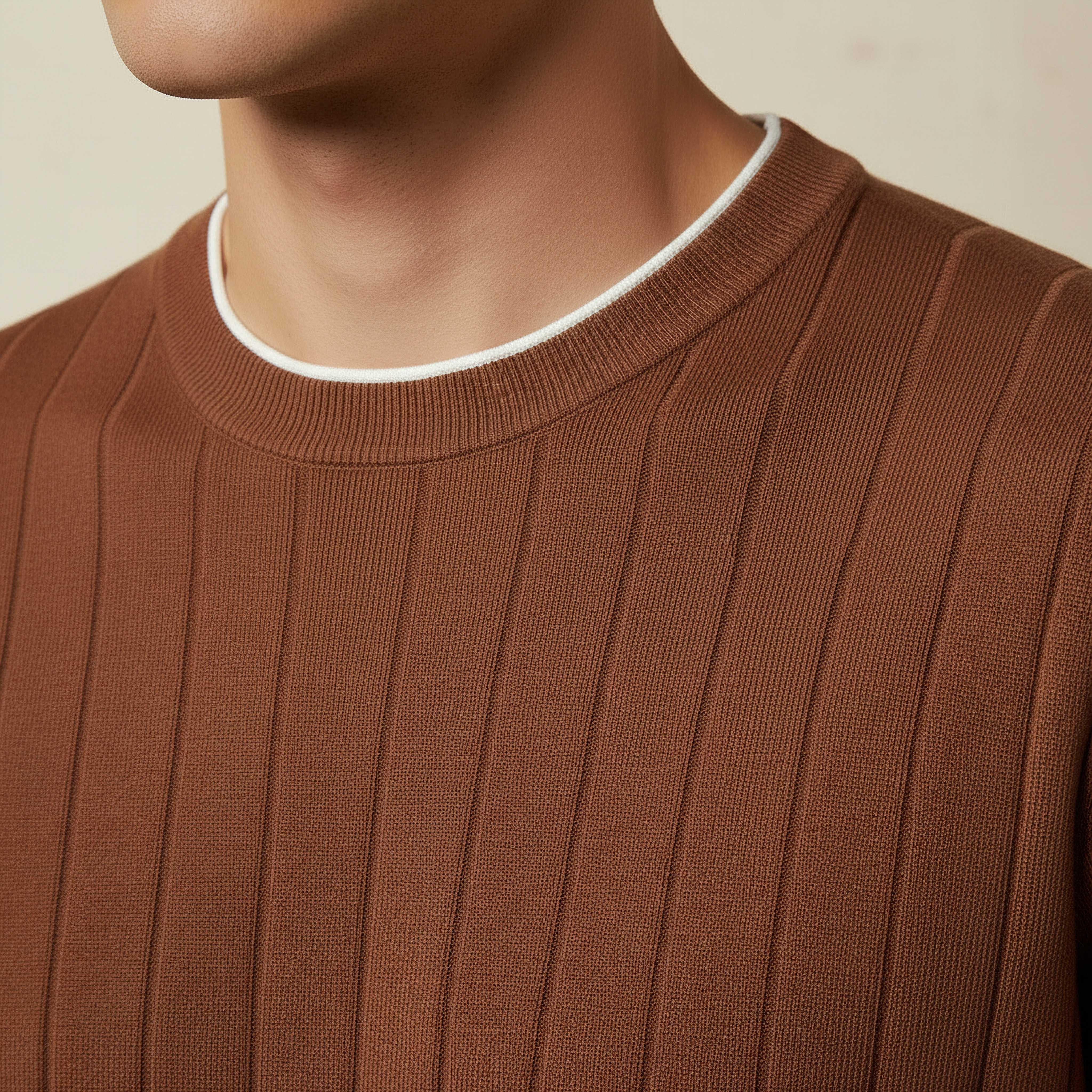 Men Regular Fit Crew Neck Short Sleeve Textured T-shirt-men-clothing-tshirtsandpolos-tshirts-image-4