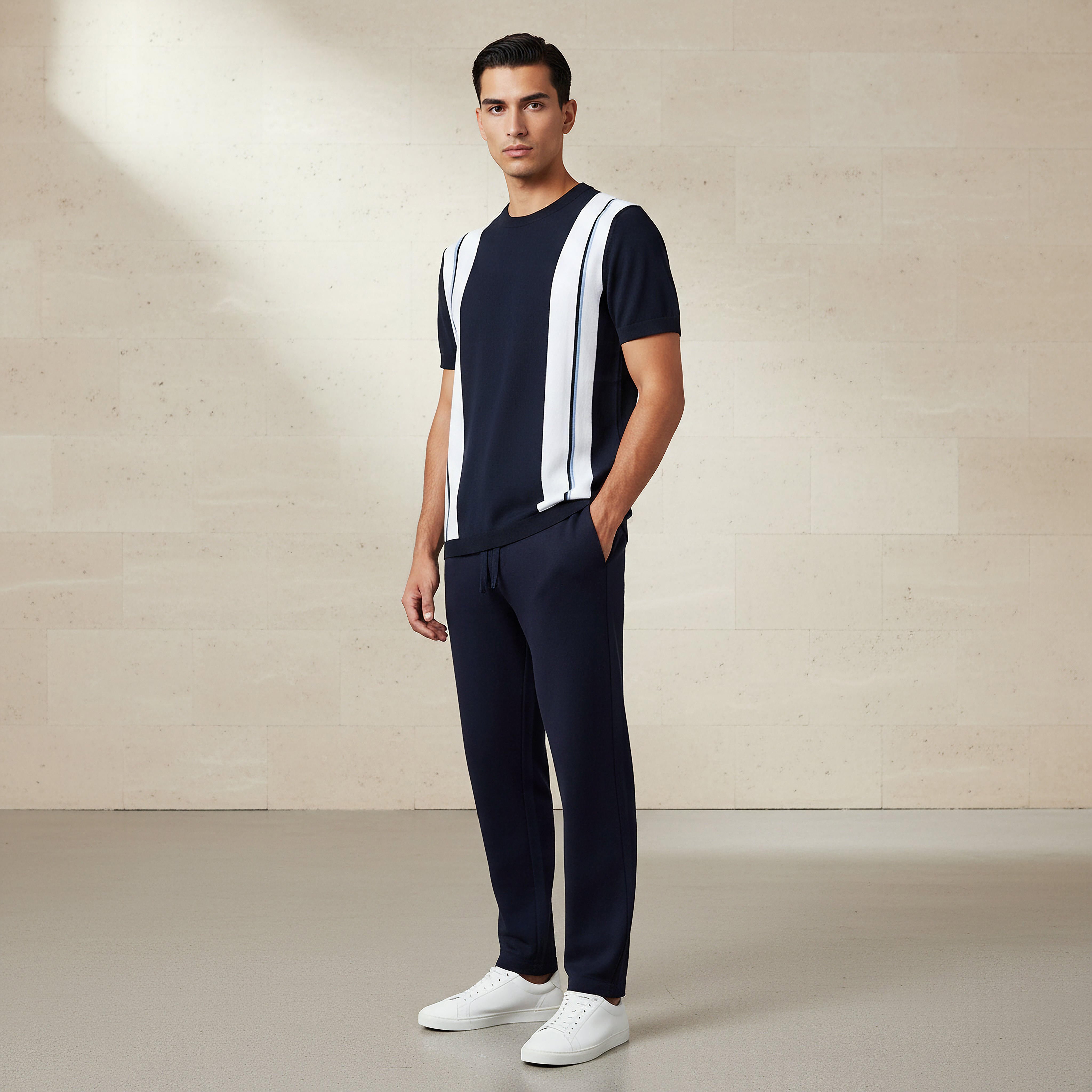 Men Regular Fit Crew Neck Short Sleeves Striped T-shirt-men-clothing-tshirtsandpolos-tshirts-image-2