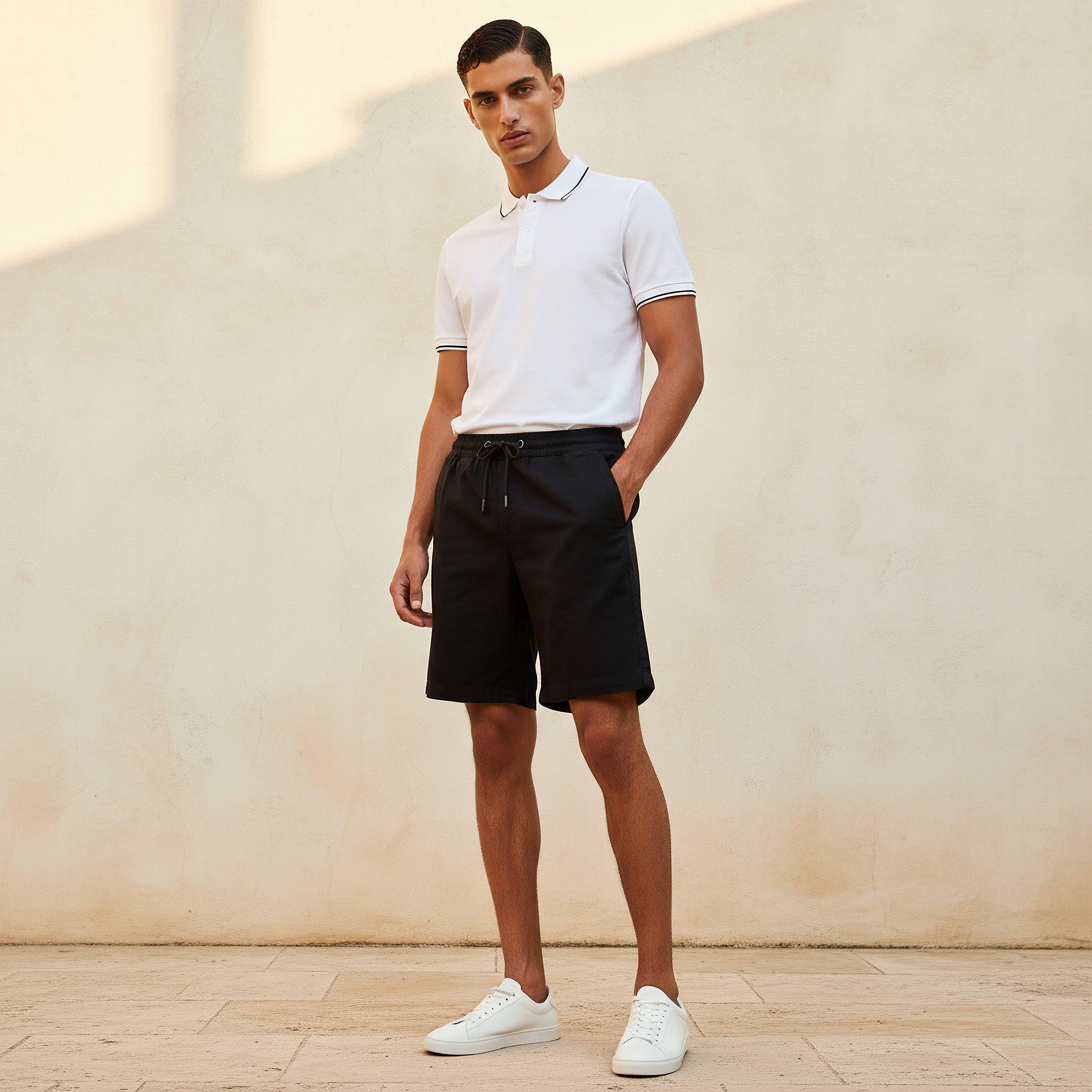 شورت برمودا قطن بقصة عادية للرجال-men-clothing-bottoms-shorts-image-3
