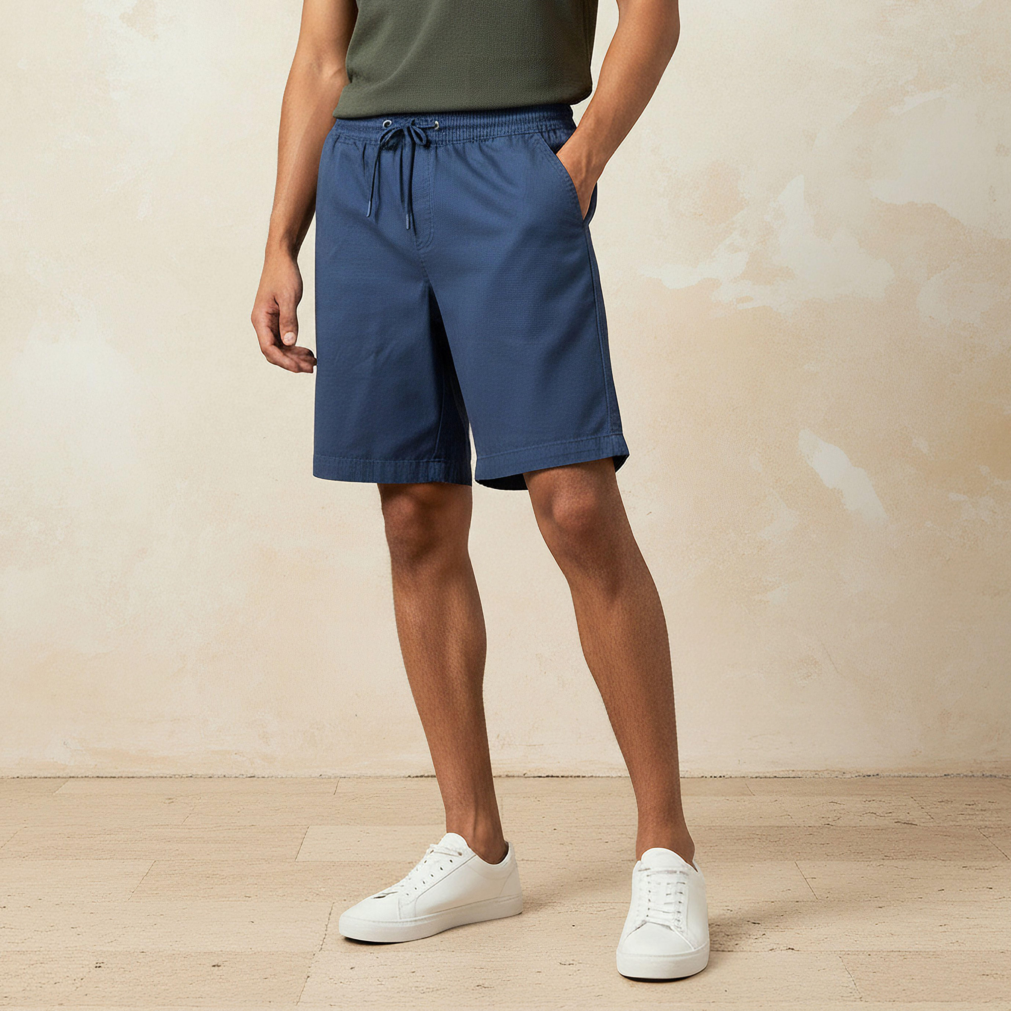 Men Regular Fit Bermuda Shorts Cotton-men-clothing-bottoms-shorts-image-1