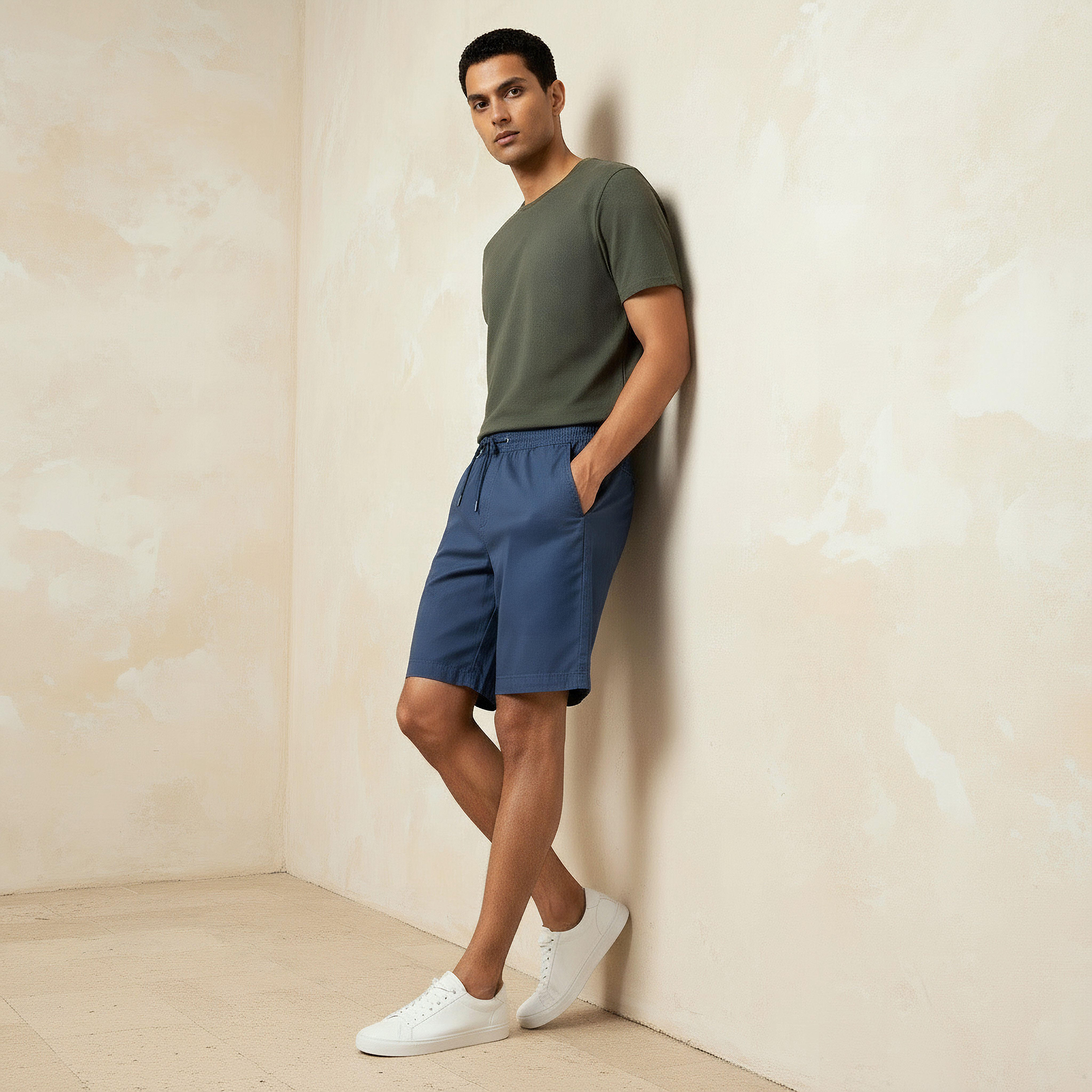 Men Regular Fit Bermuda Shorts Cotton-men-clothing-bottoms-shorts-image-2