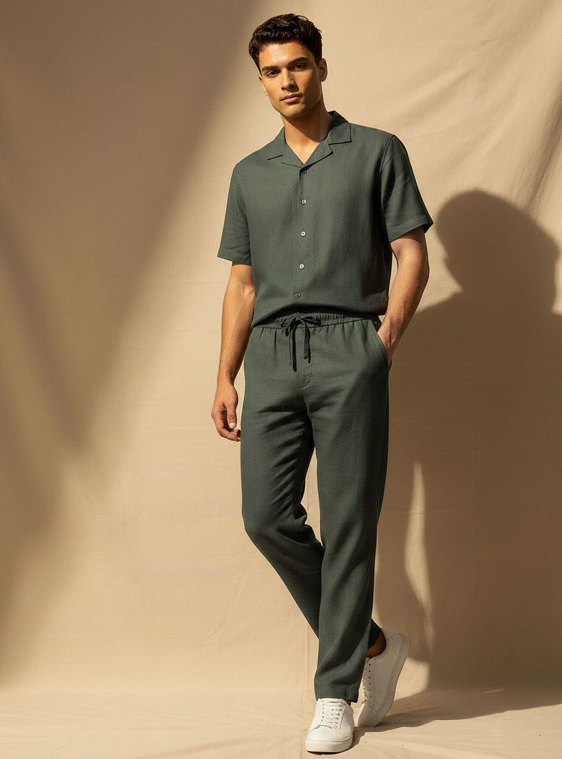 Men Straight Fit Linen Blend Trousers-men-clothing-coordsets-image-3