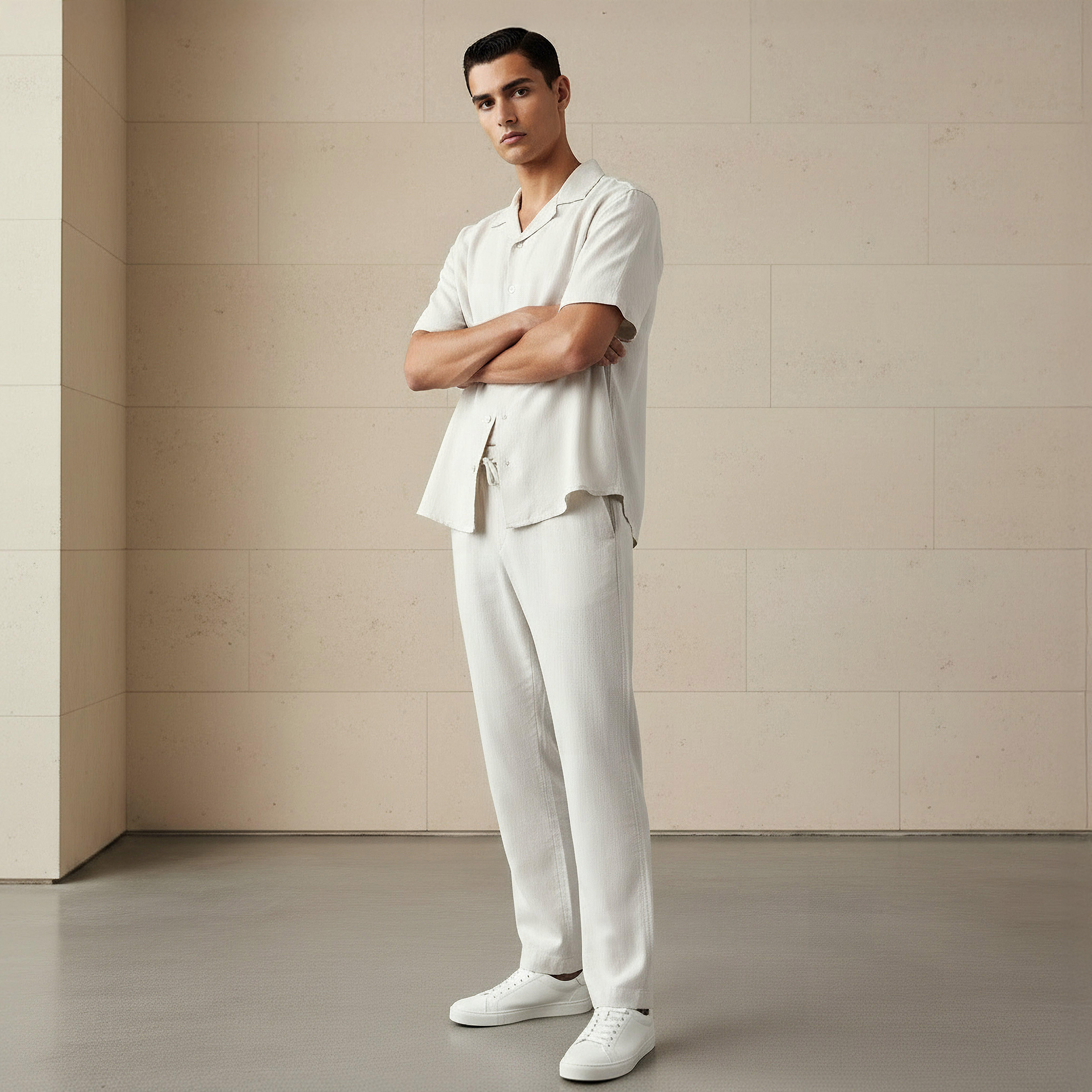 بنطلون من مزيج الكتان بقصة مستقيمة للرجال-men-clothing-coordsets-image-2