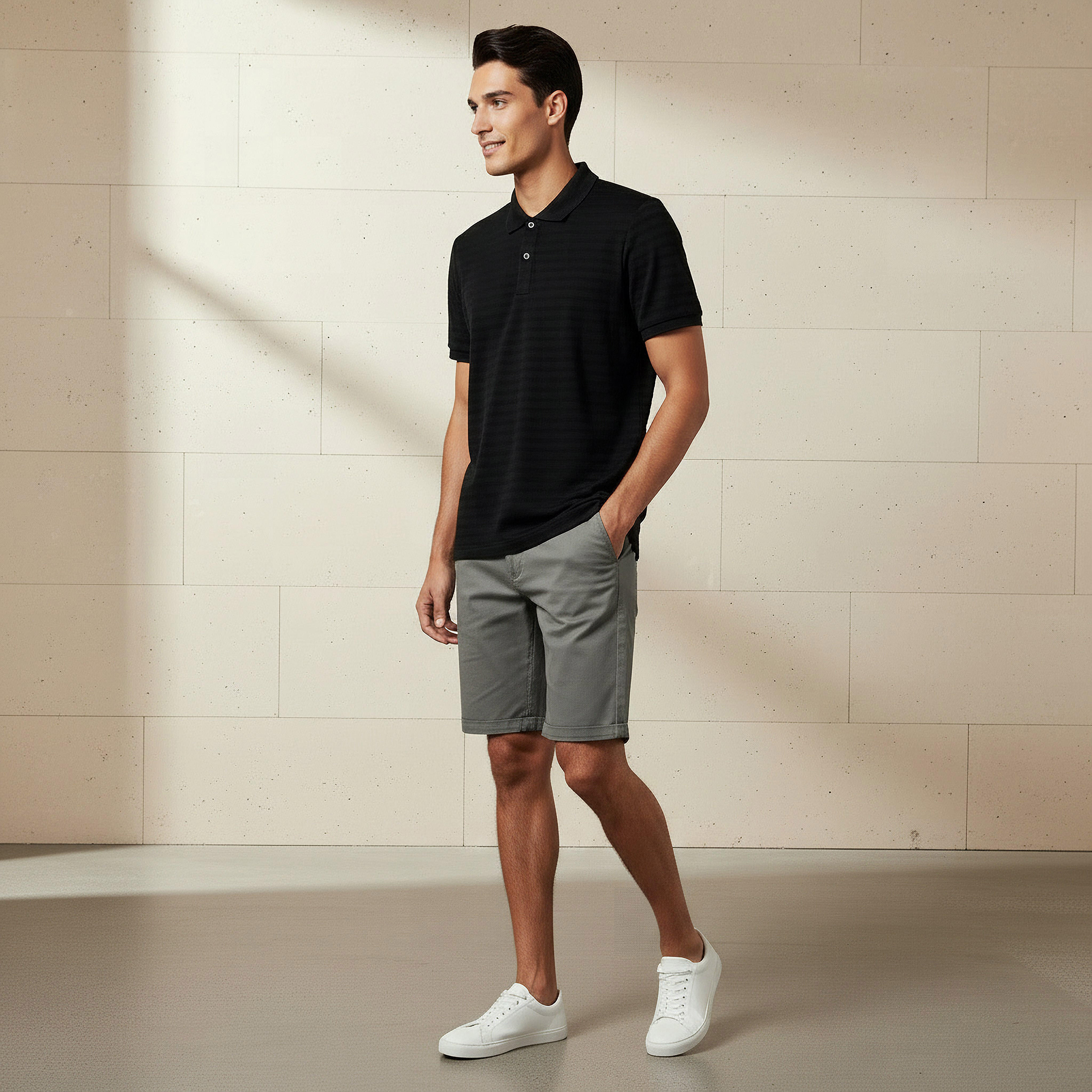 Men Short Sleeves Textured Polo T-shirt-men-clothing-tshirtsandpolos-polos-image-2